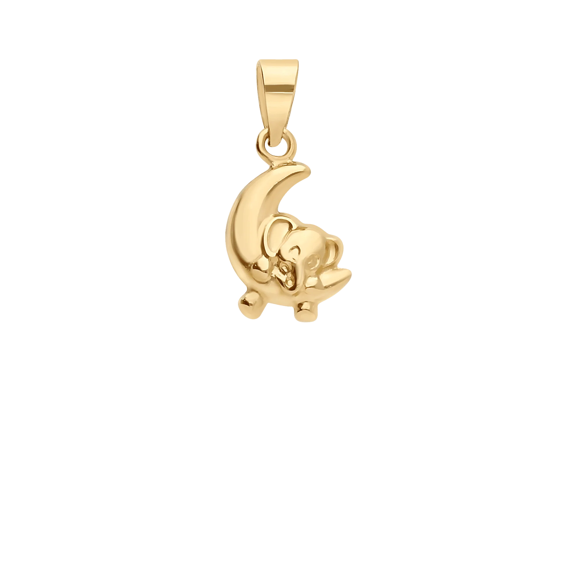 Pendant moon and elephant 0.38g 18K gold - Image 2