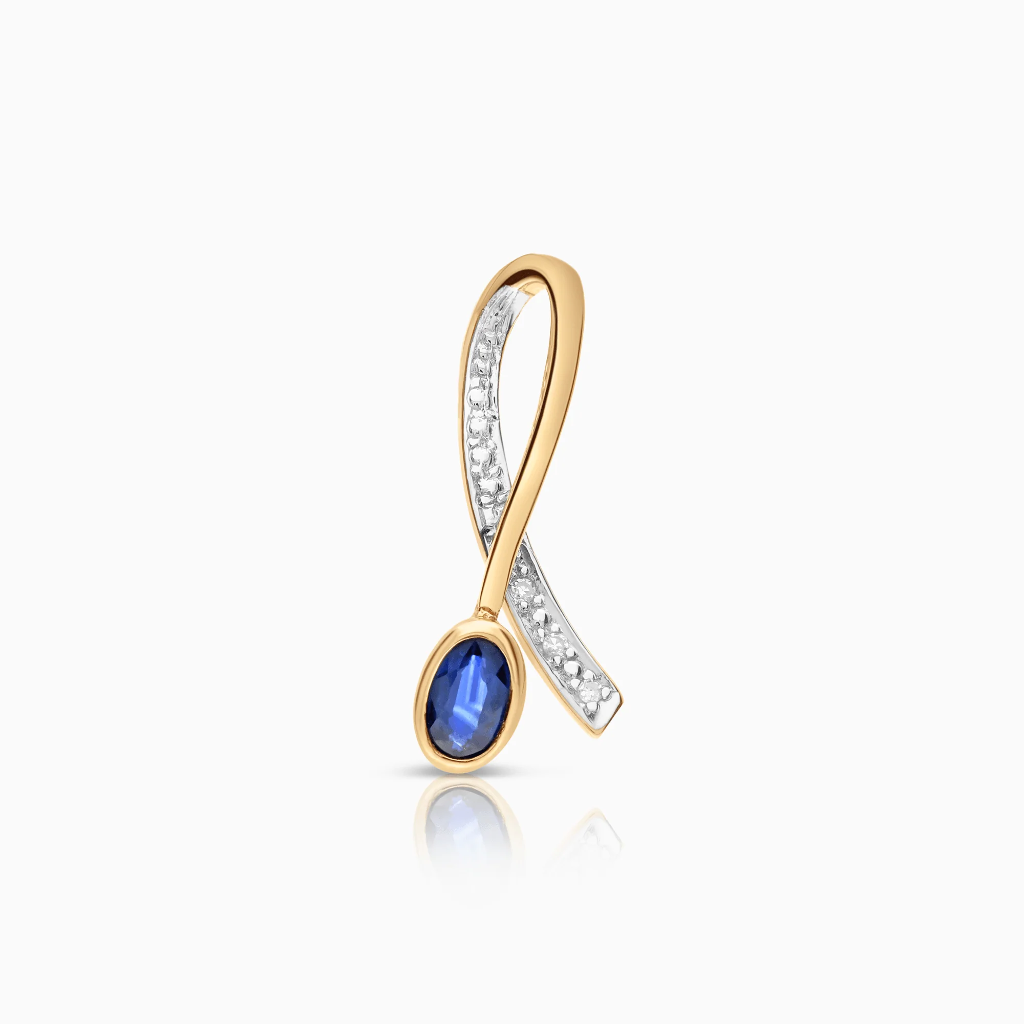 Pendant with diamonds and a sapphire 0.015ct 18K gold
