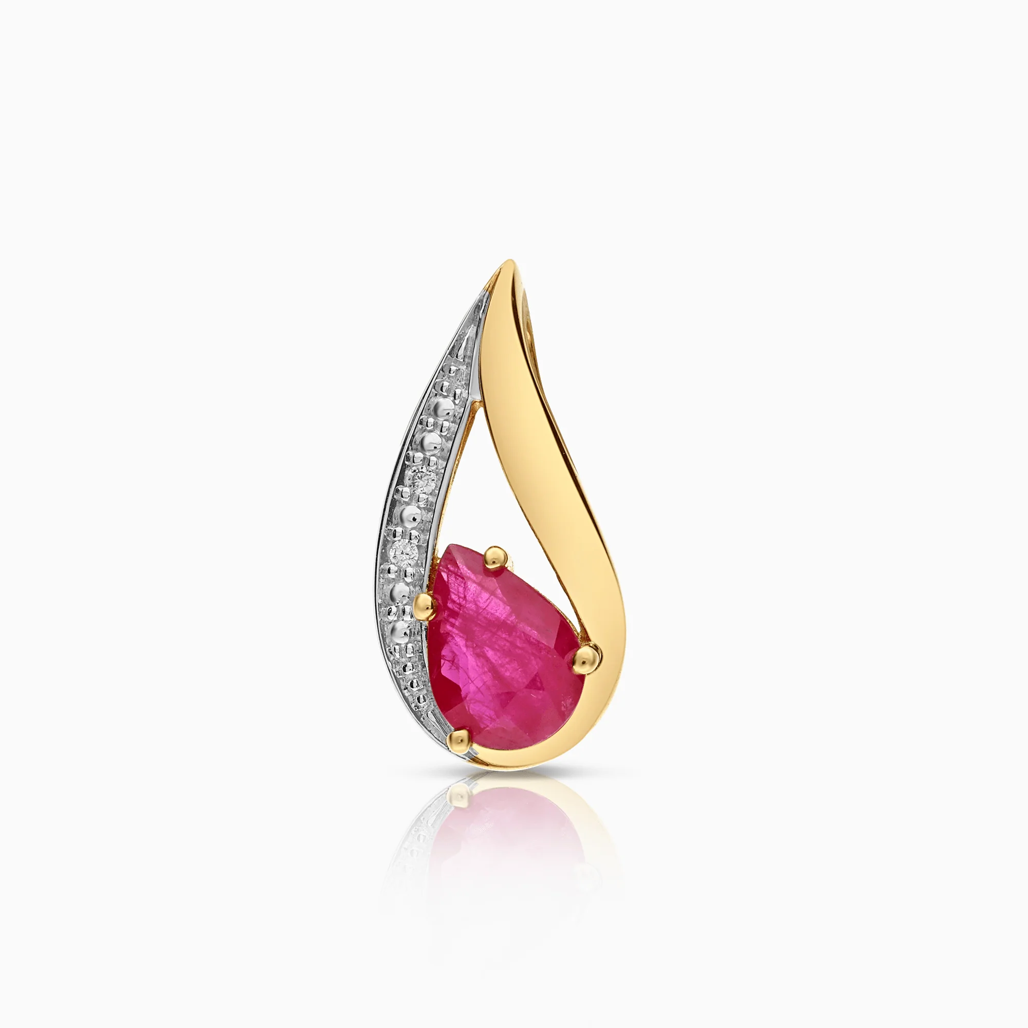 Pendant with diamonds and ruby 0.01ct 18K gold