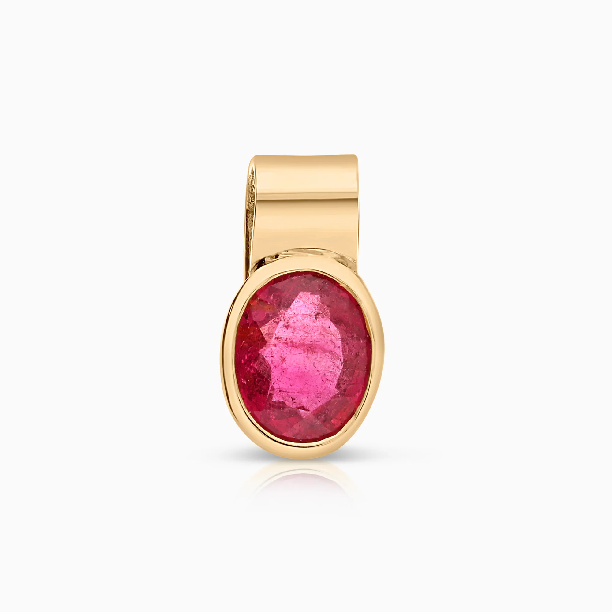 Pendant pink tourmaline 1.41g 18K gold