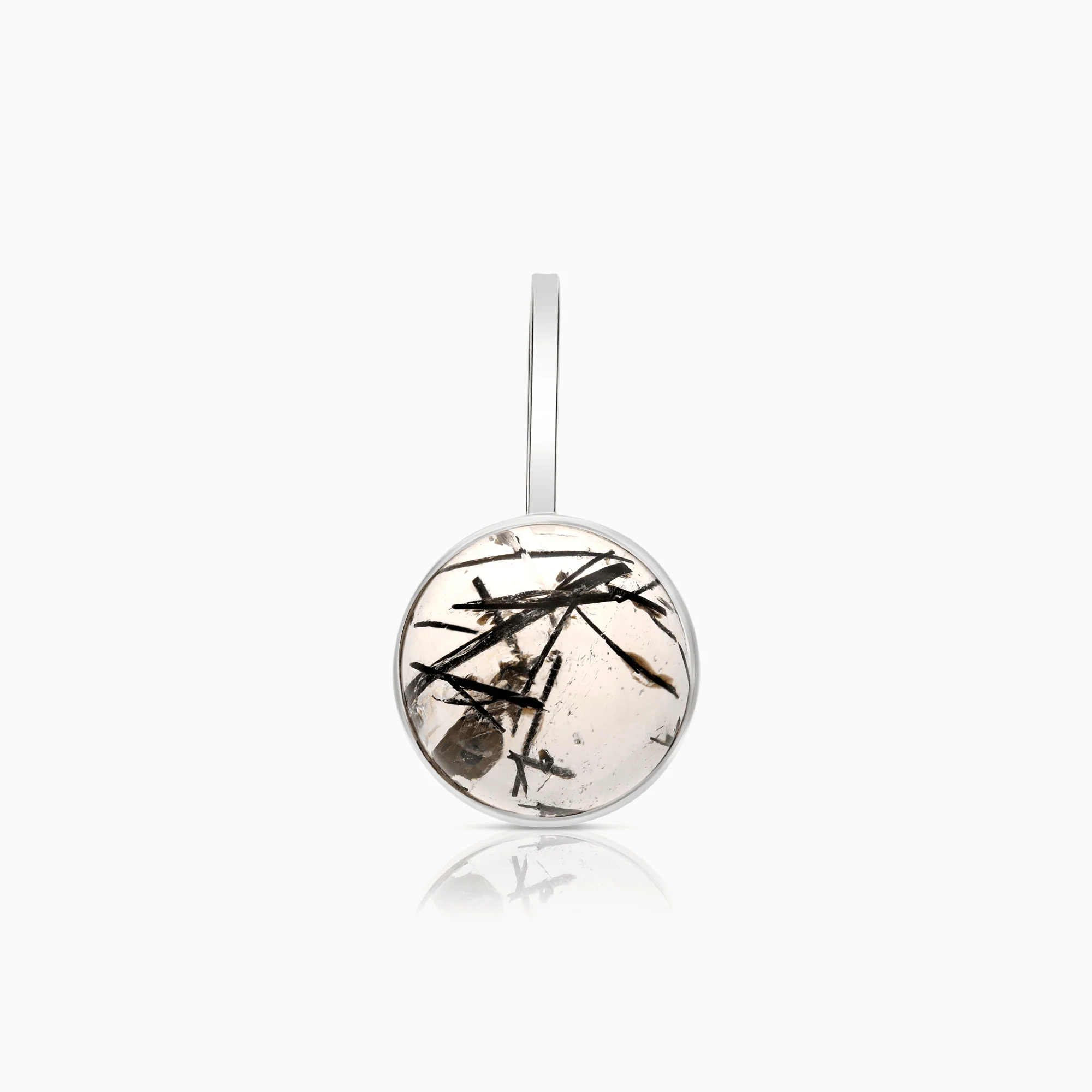 Pendant with rutilated quartz 7.52g 18K white gold