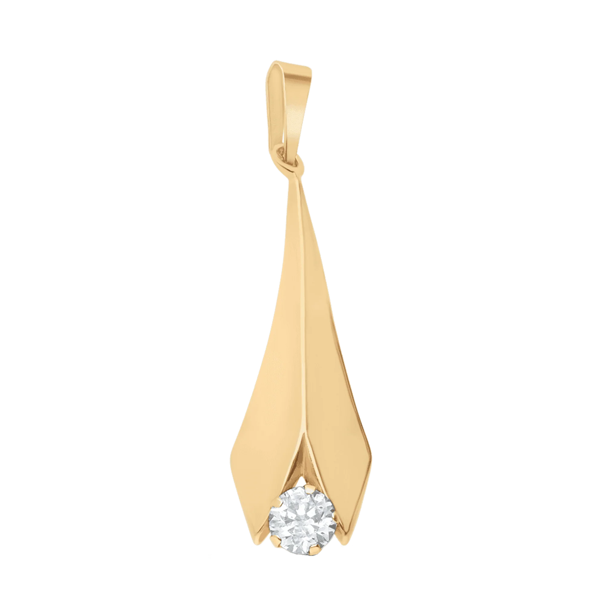 Pendant with white stone 0.55g 18K gold - Image 2