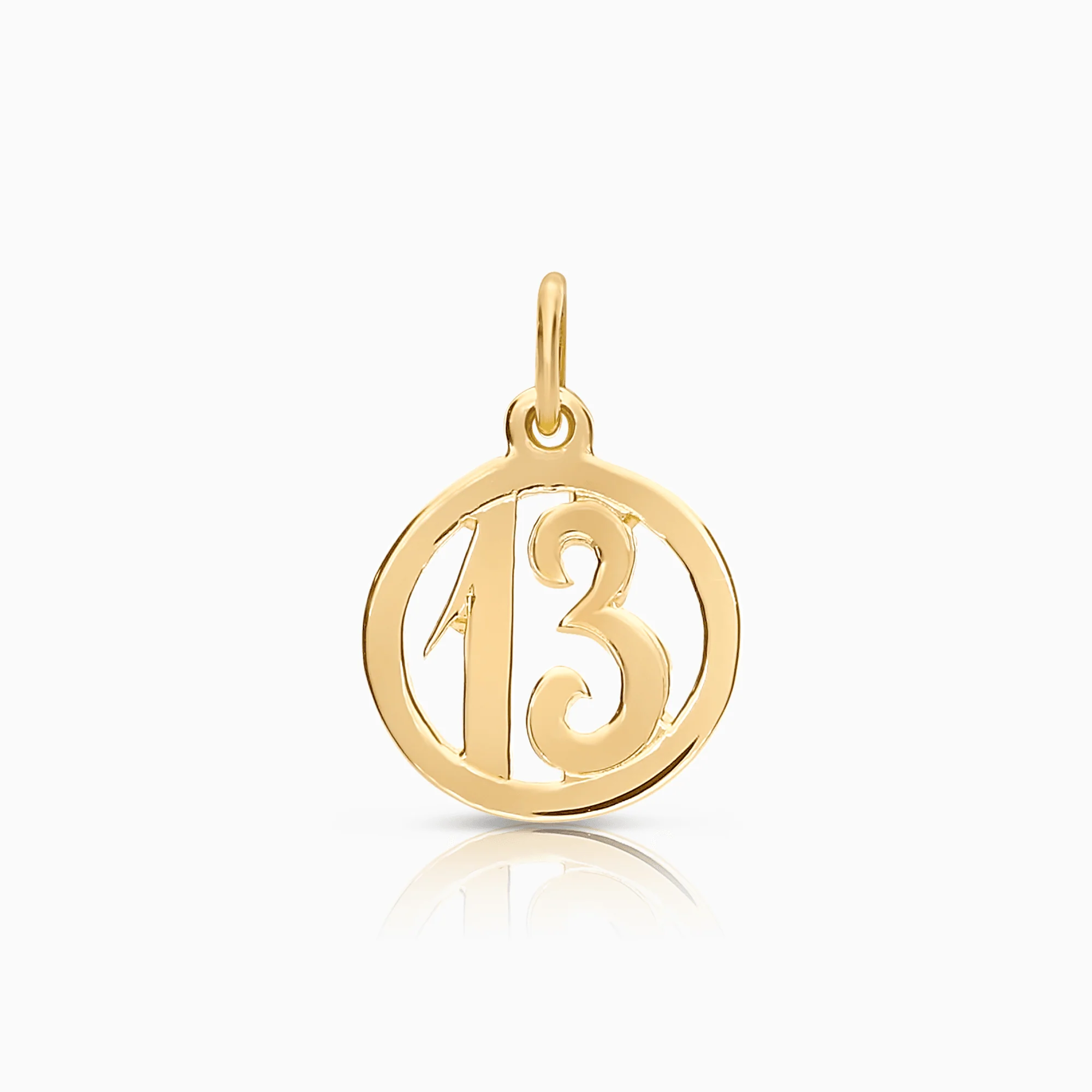 Pendant number 13 0.64g 18K gold