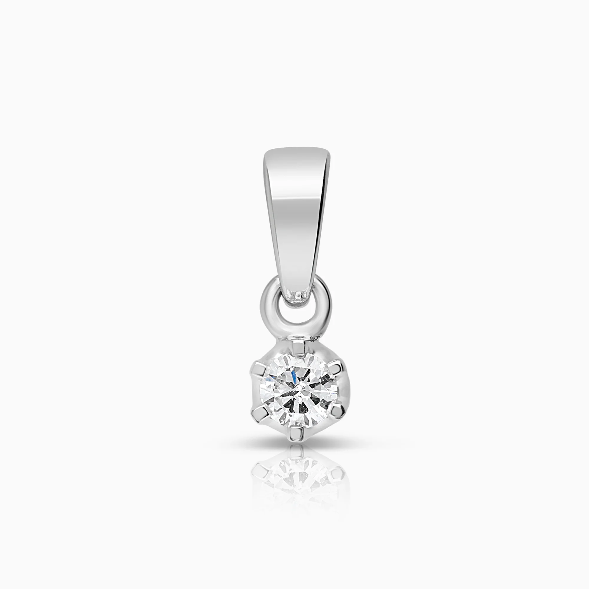 Solitaire pendant 0.10ct 18K white gold
