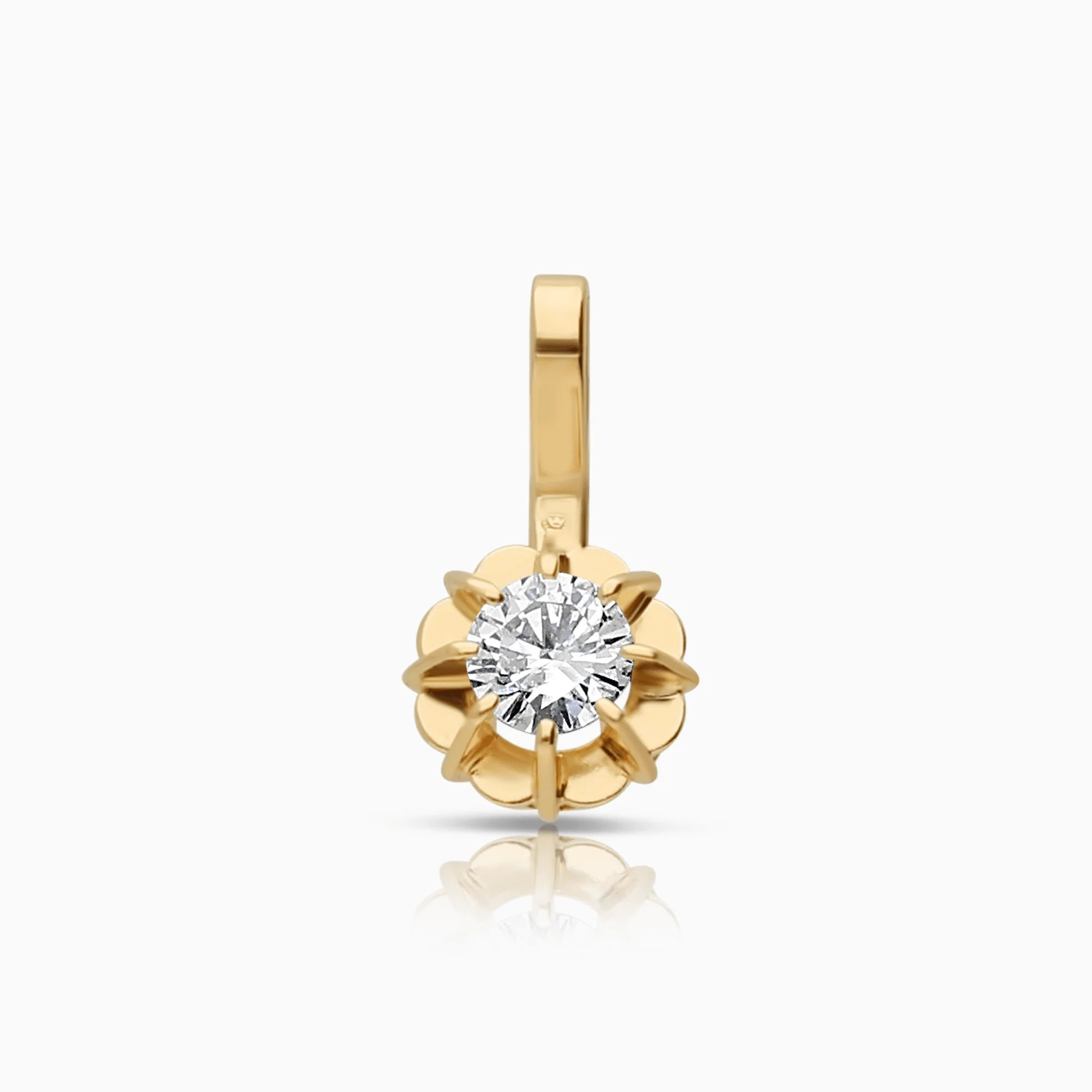 Solitaire pendant 0.16ct 18K gold