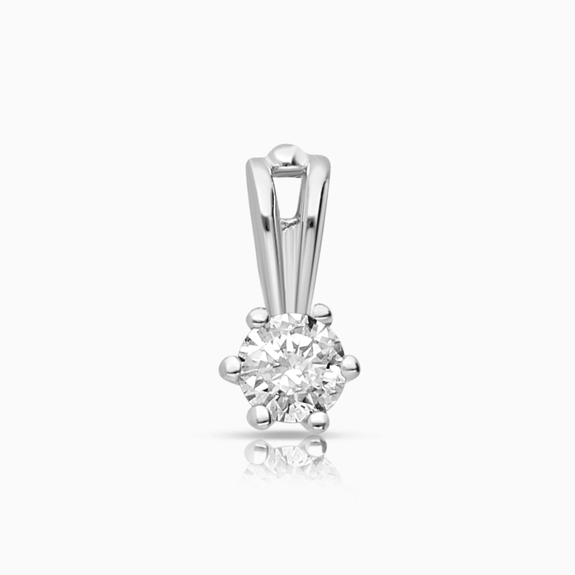 Solitaire pendant 0.19ct 18K white gold