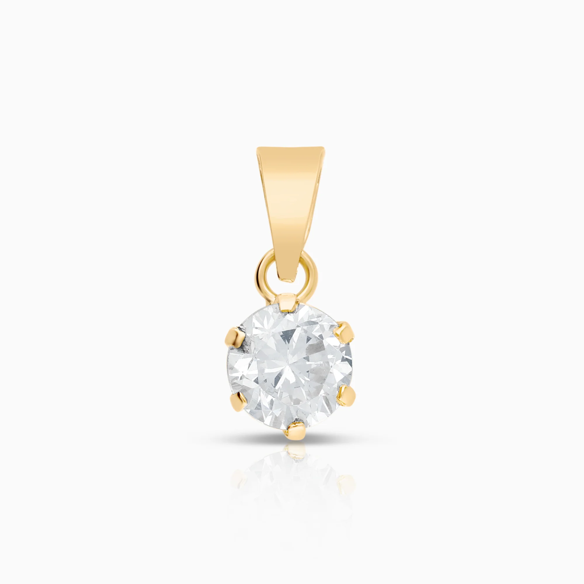 Solitaire pendant with cubic zirconia 0.82g 18K gold