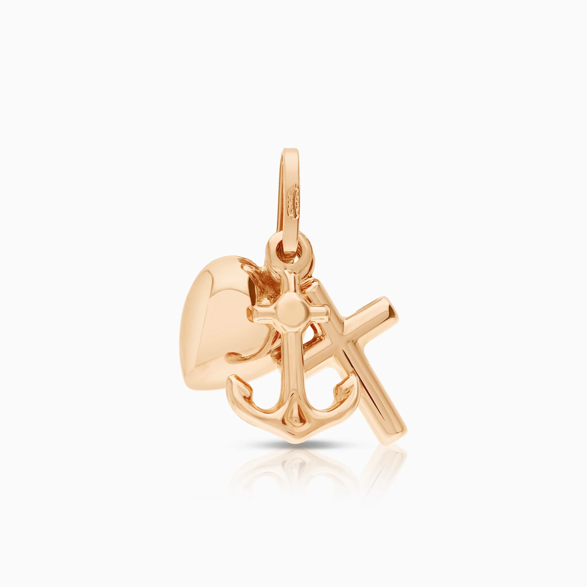 Pendant faith, hope & love 1.06g 18K rose gold