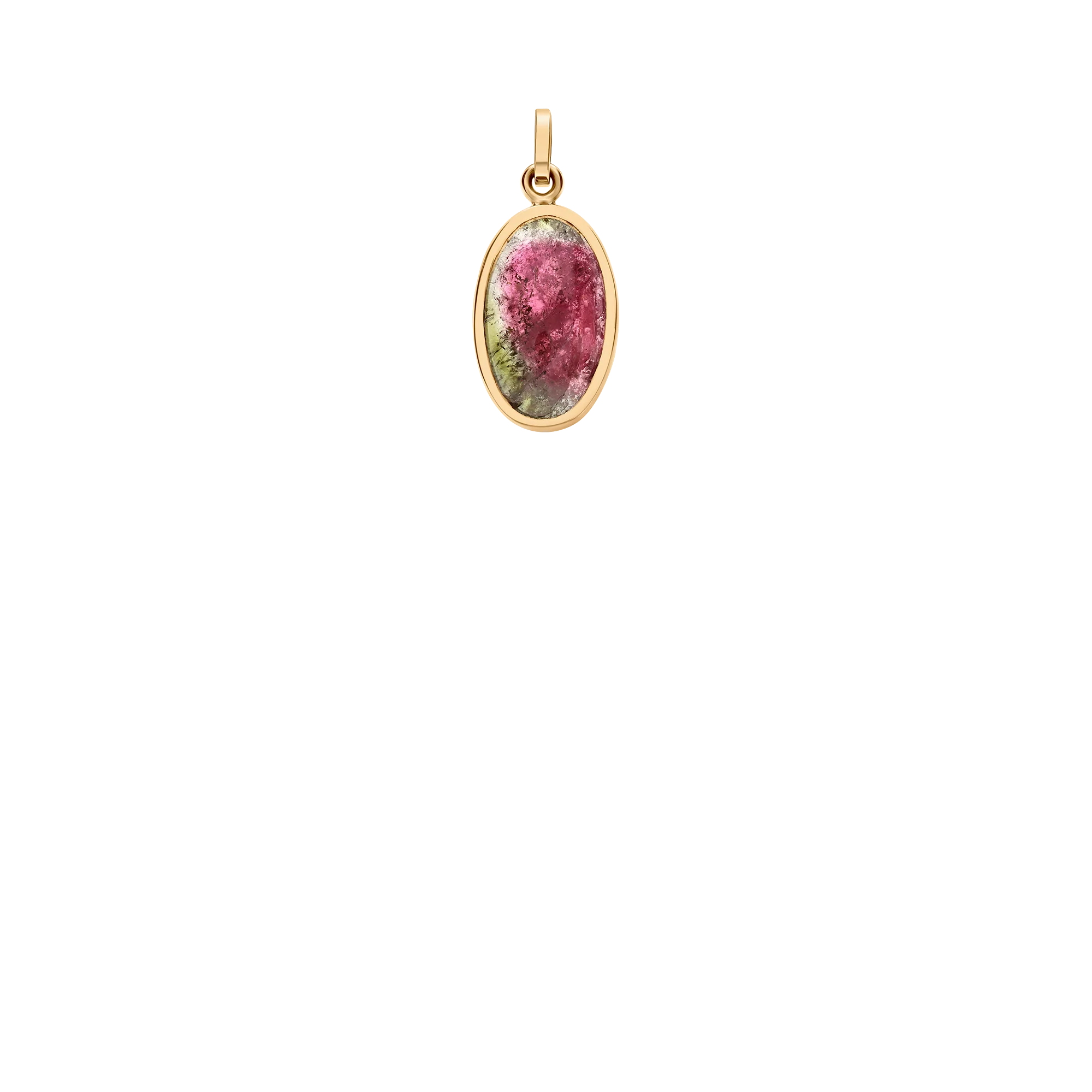 Watermelon tourmaline pendant 2.51g 18K gold - Image 2