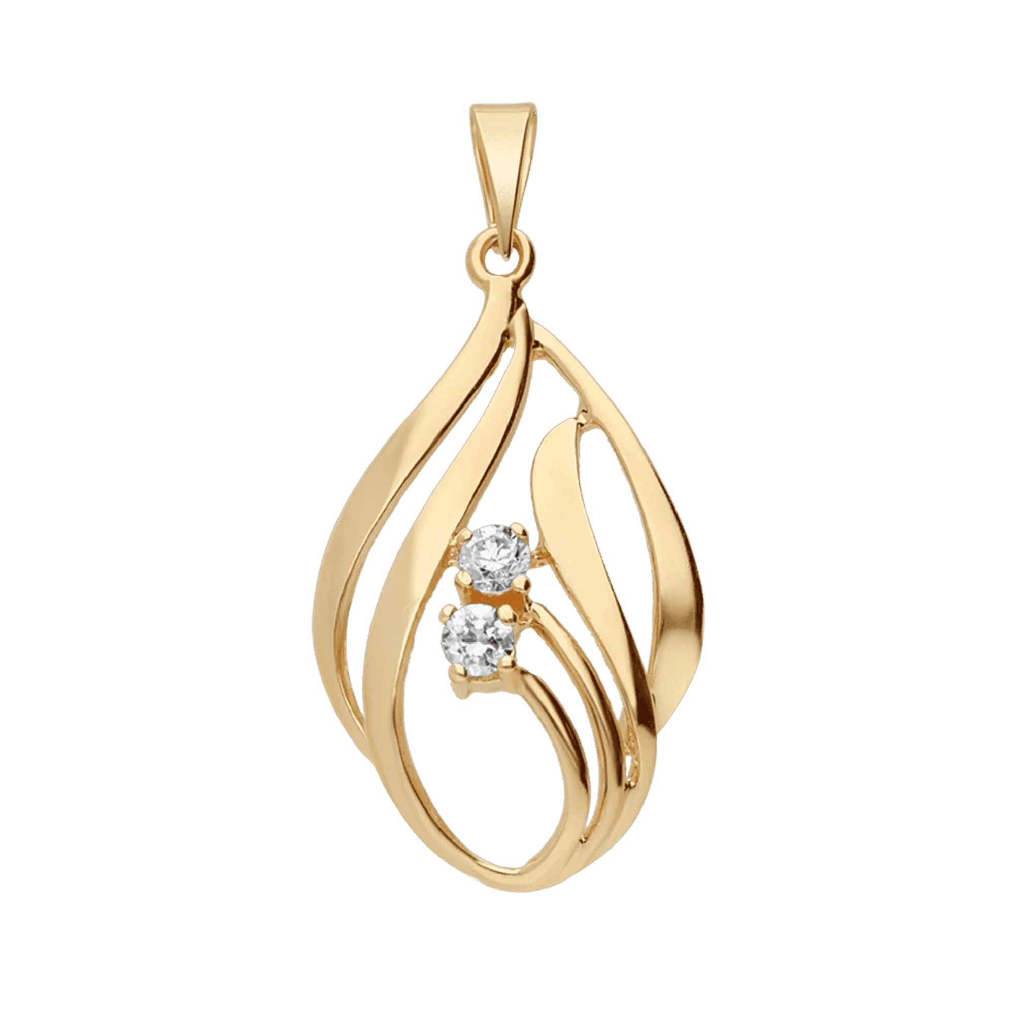 Pendant with white stones 1.5g 18K gold - Image 2