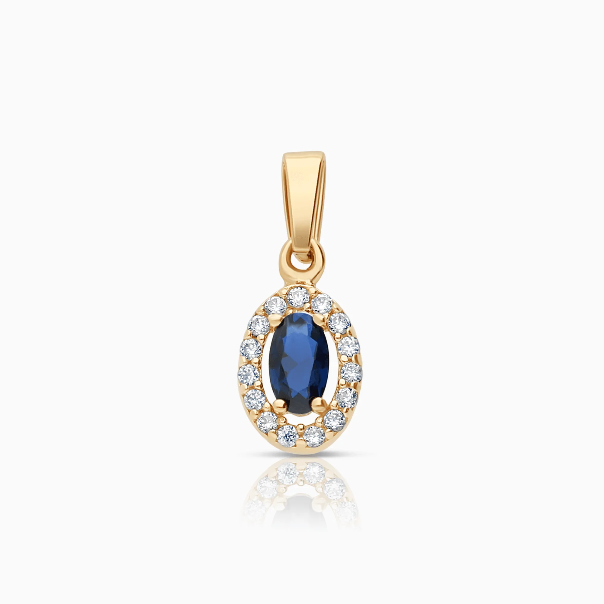 Pendant with white stones & sapphire 0.65g 18K gold