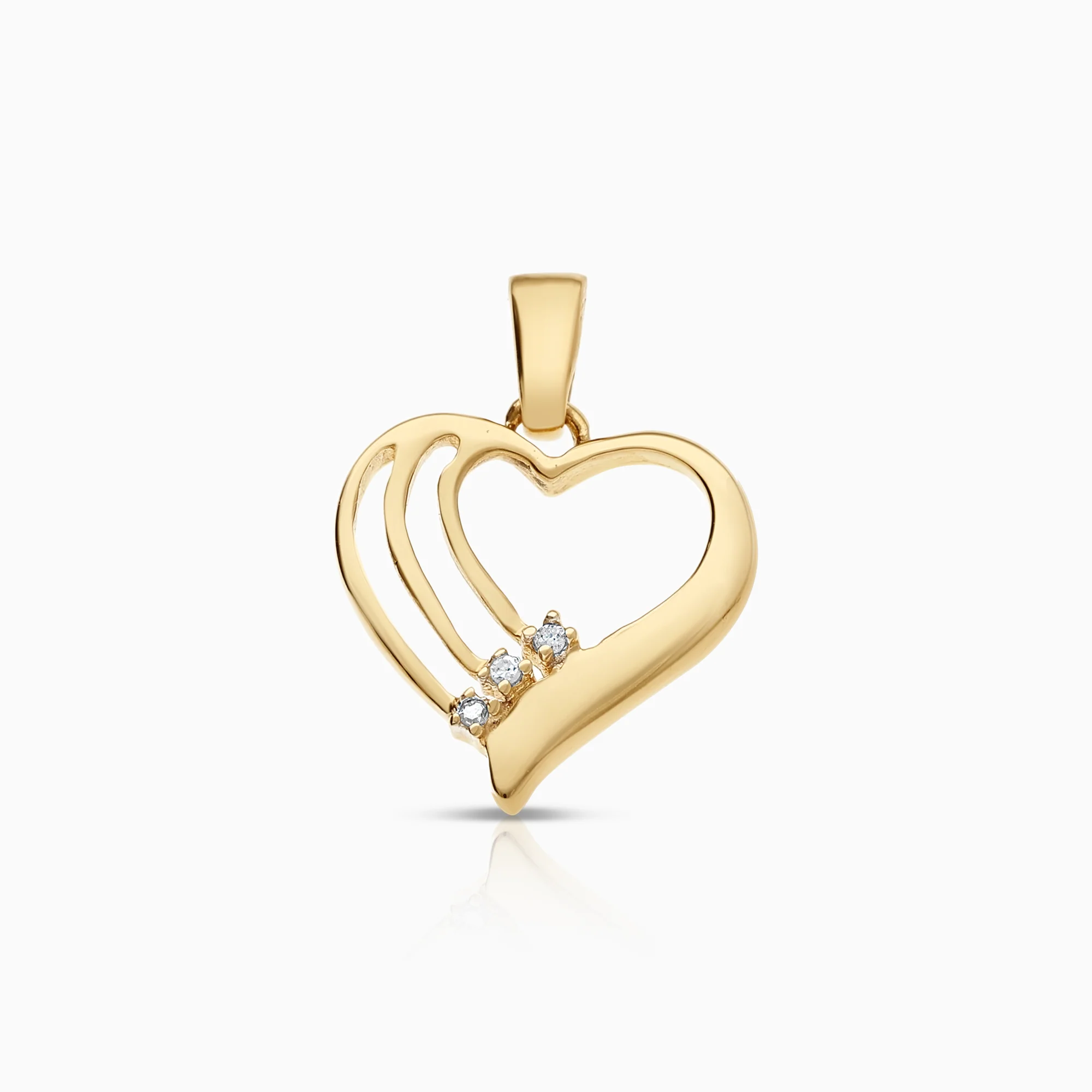 Heart pendant 0.01ct 1.29g 18K gold.