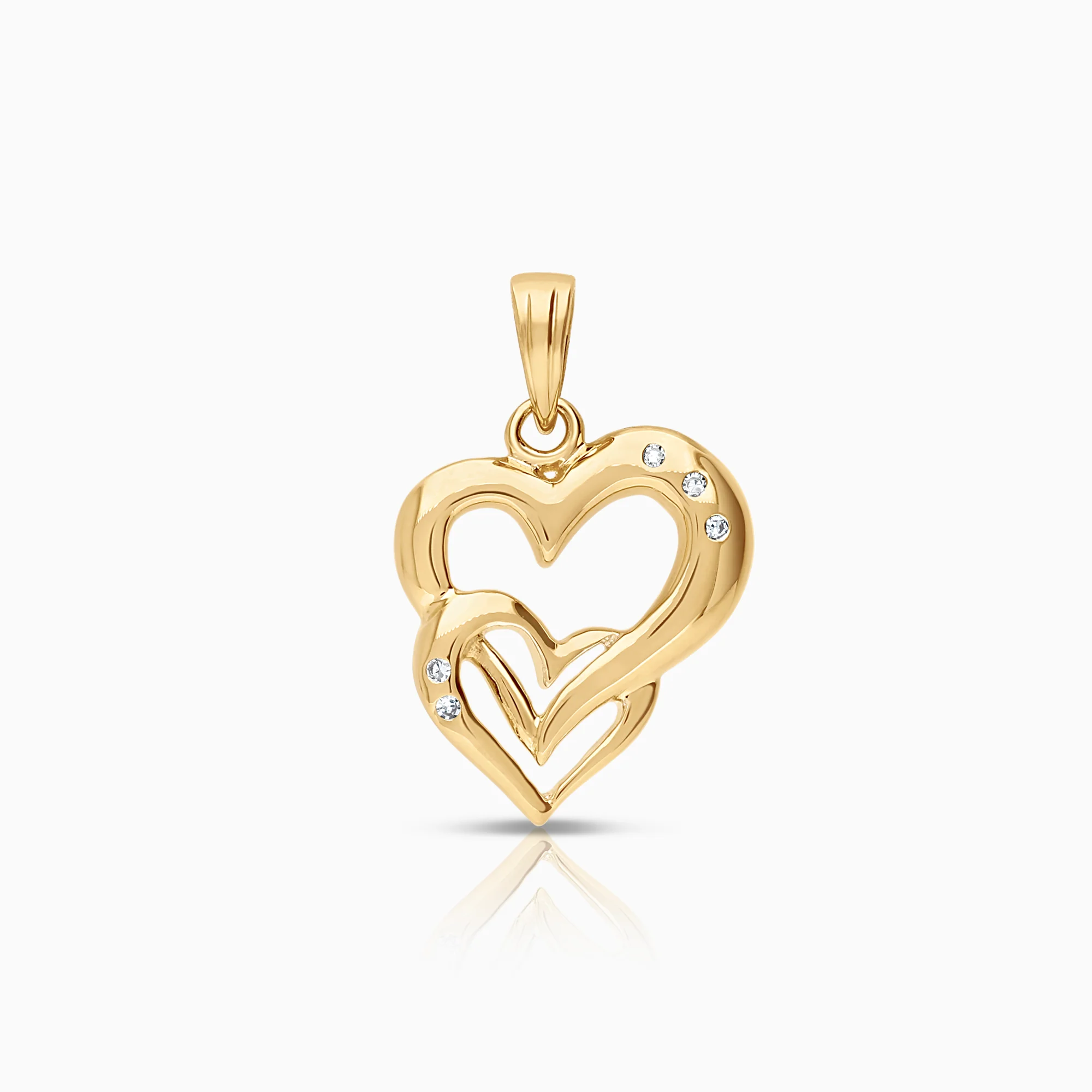 Diamond heart pendant 0.02ct 18K gold