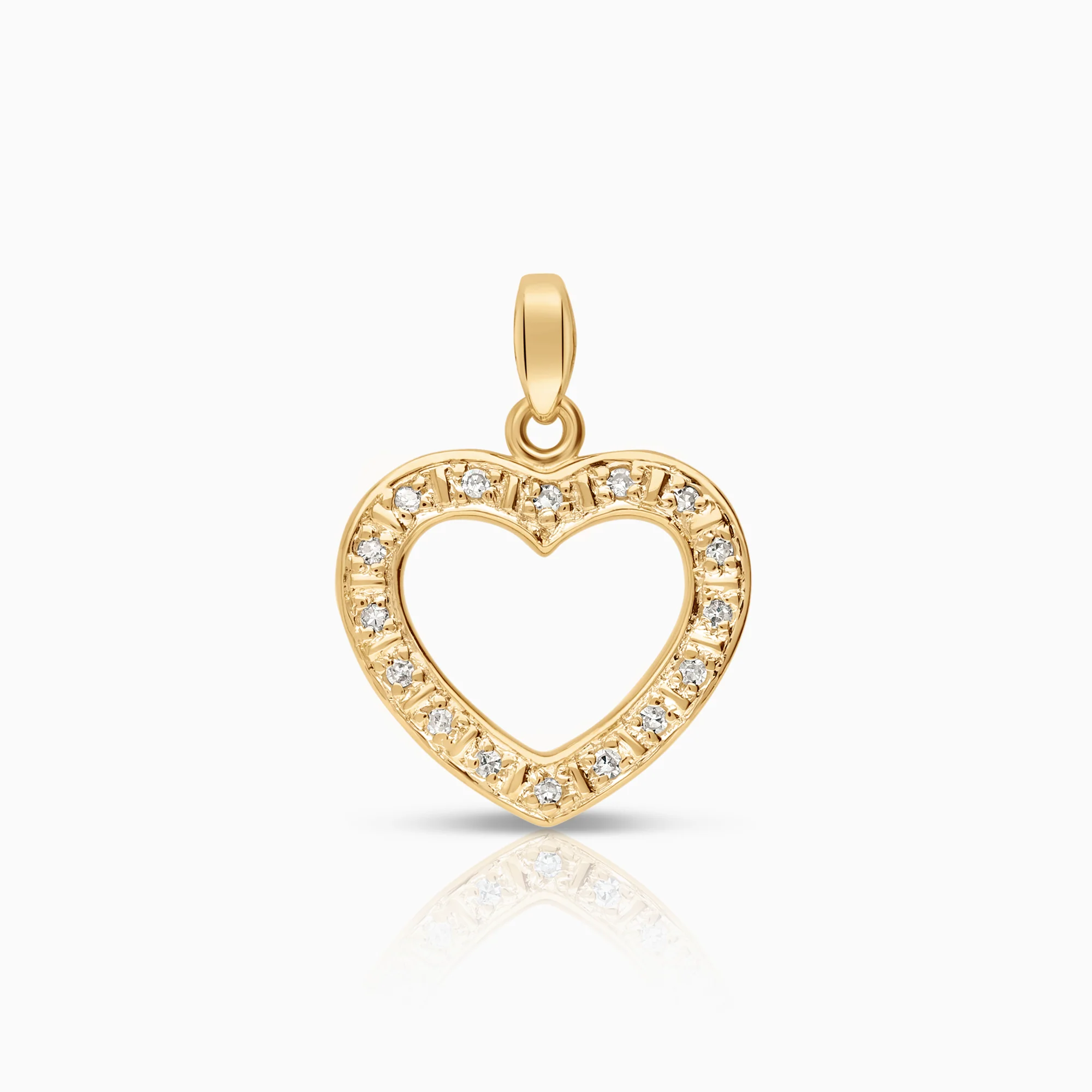 Heart pendant 0.05ct 18K gold