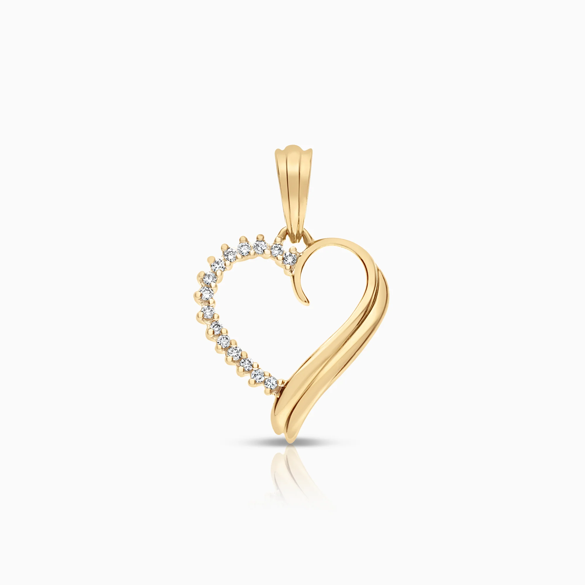 Heart pendant 0.08ct 18K gold