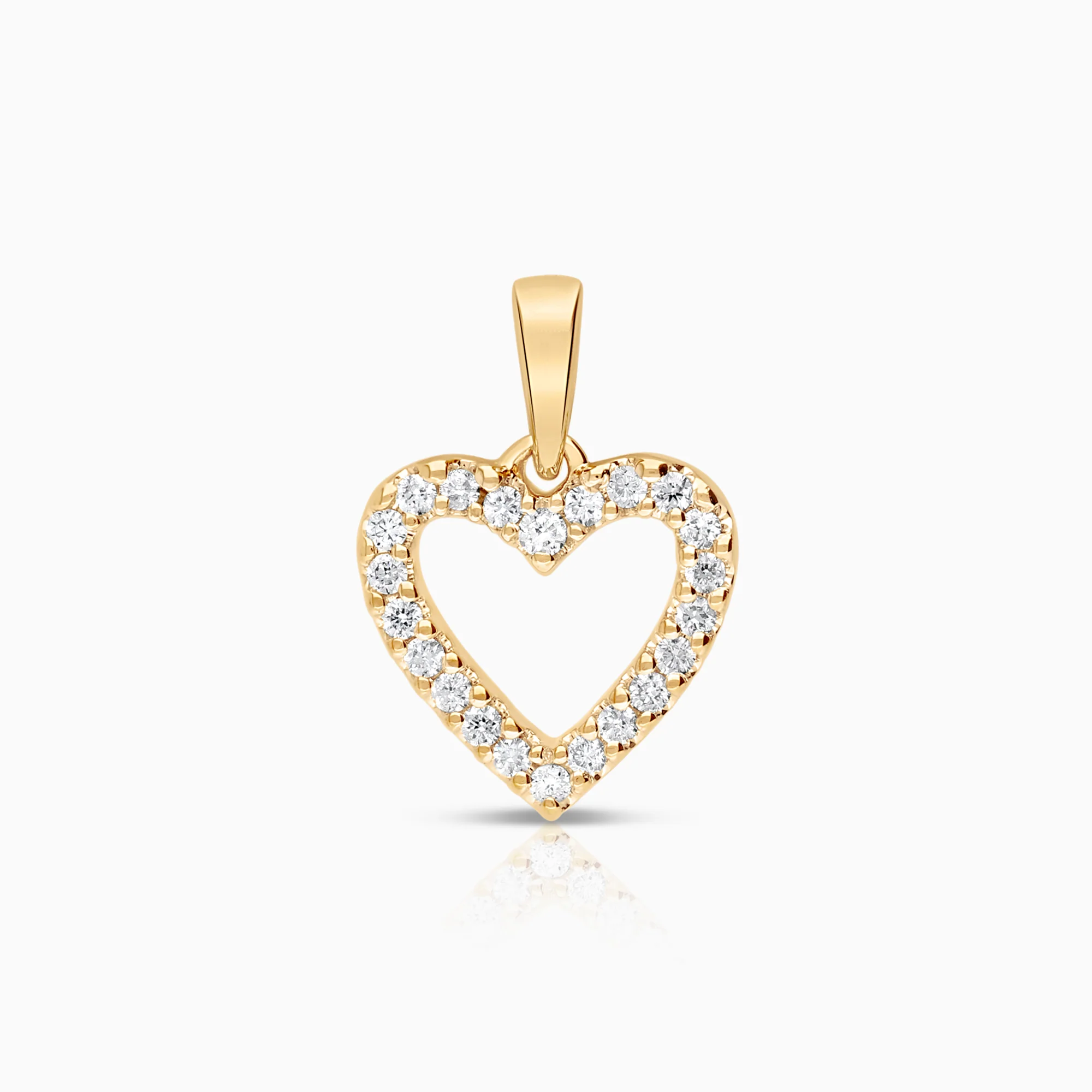 Heart pendant 0.15ct 18K gold