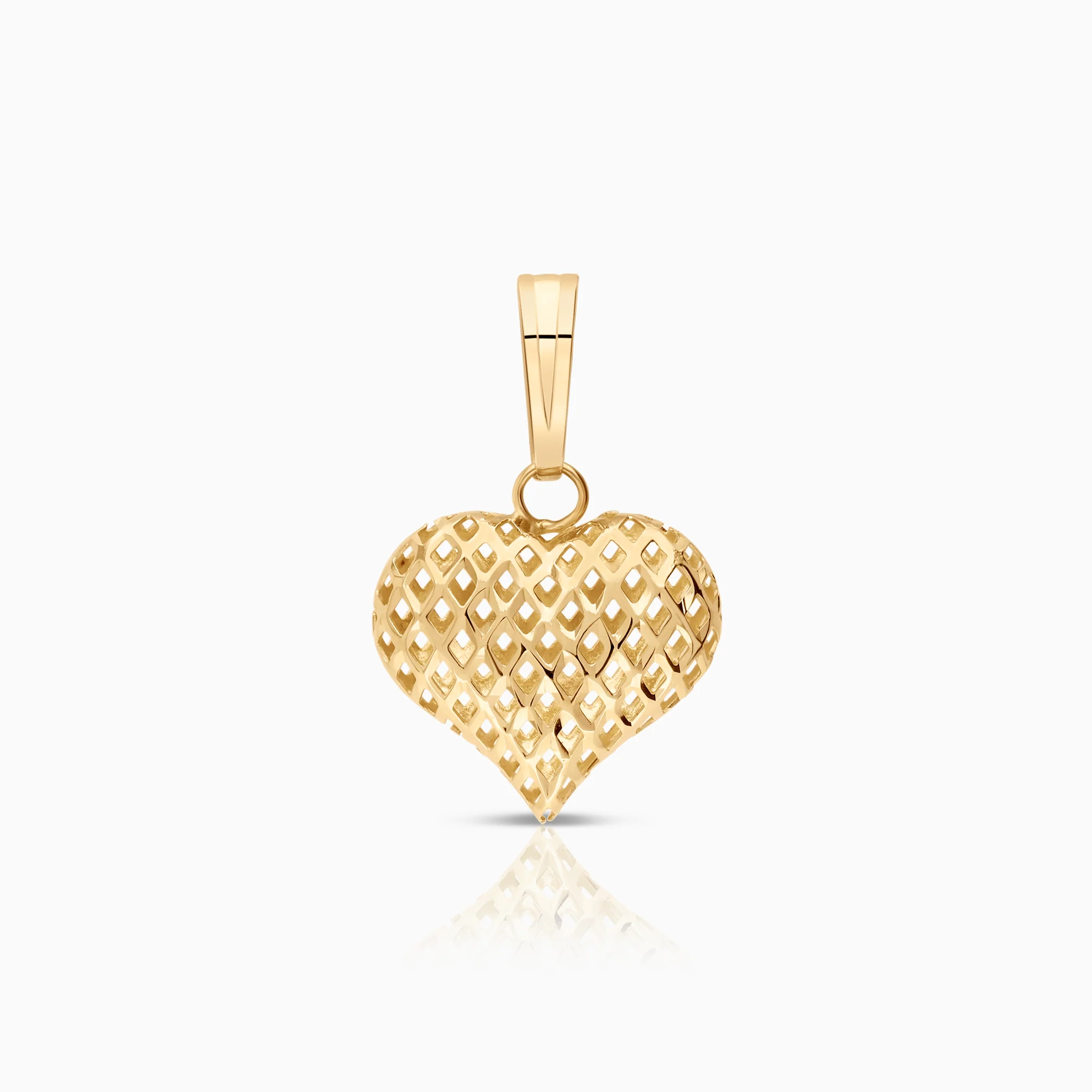 Heart pendant, 0.69g 18K gold.
