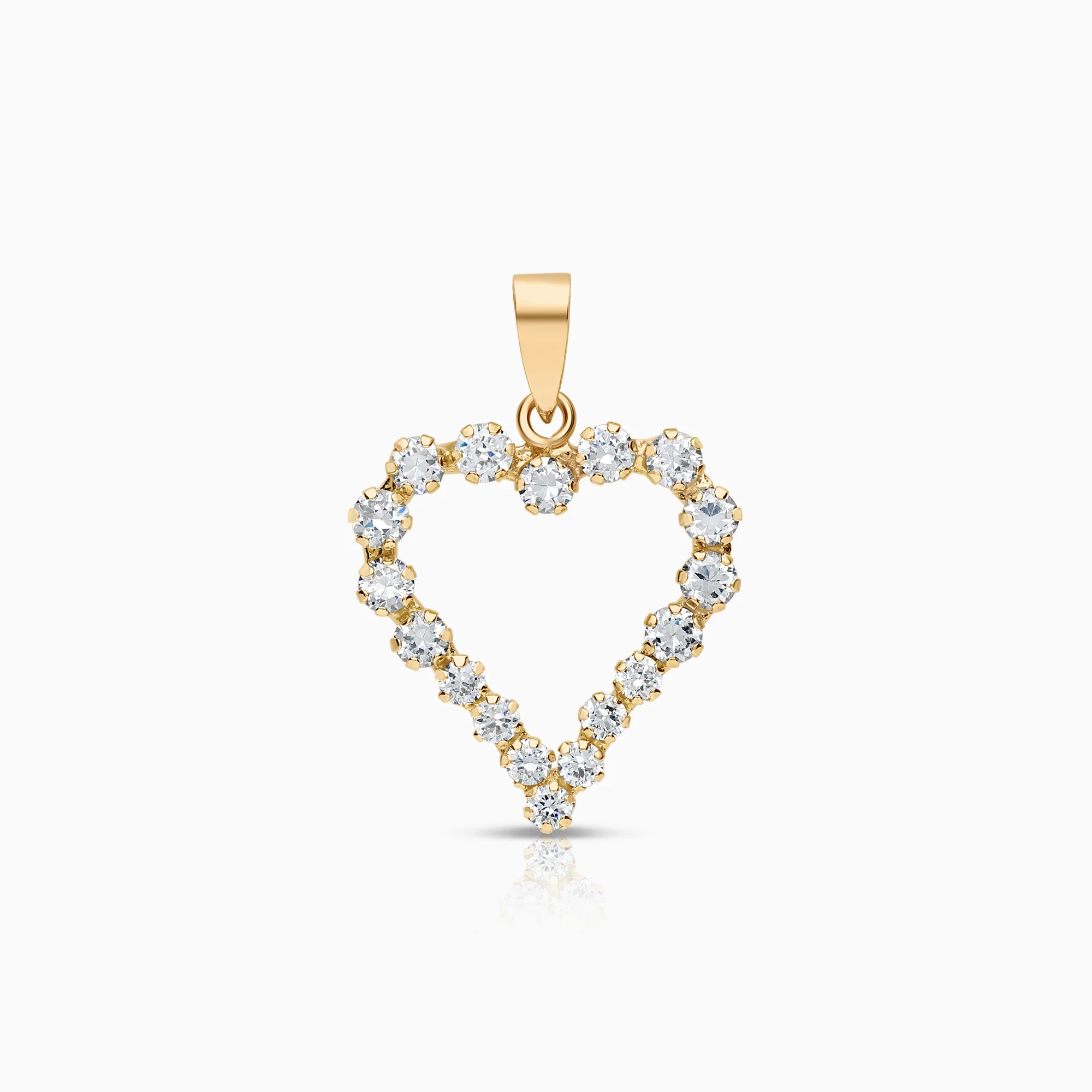 Heart pendant cubic 1.18g 18K gold