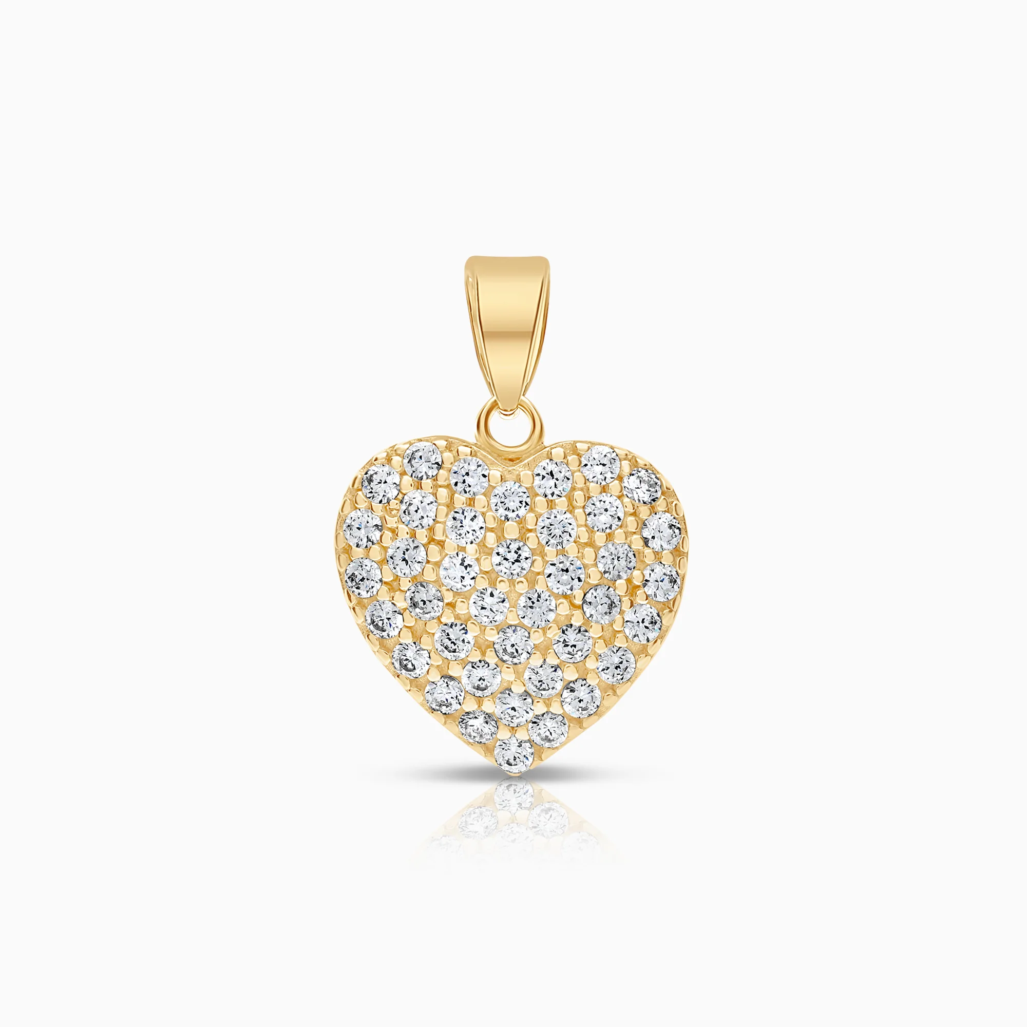 Heart pendant cubic 2.08g 18K yellow gold