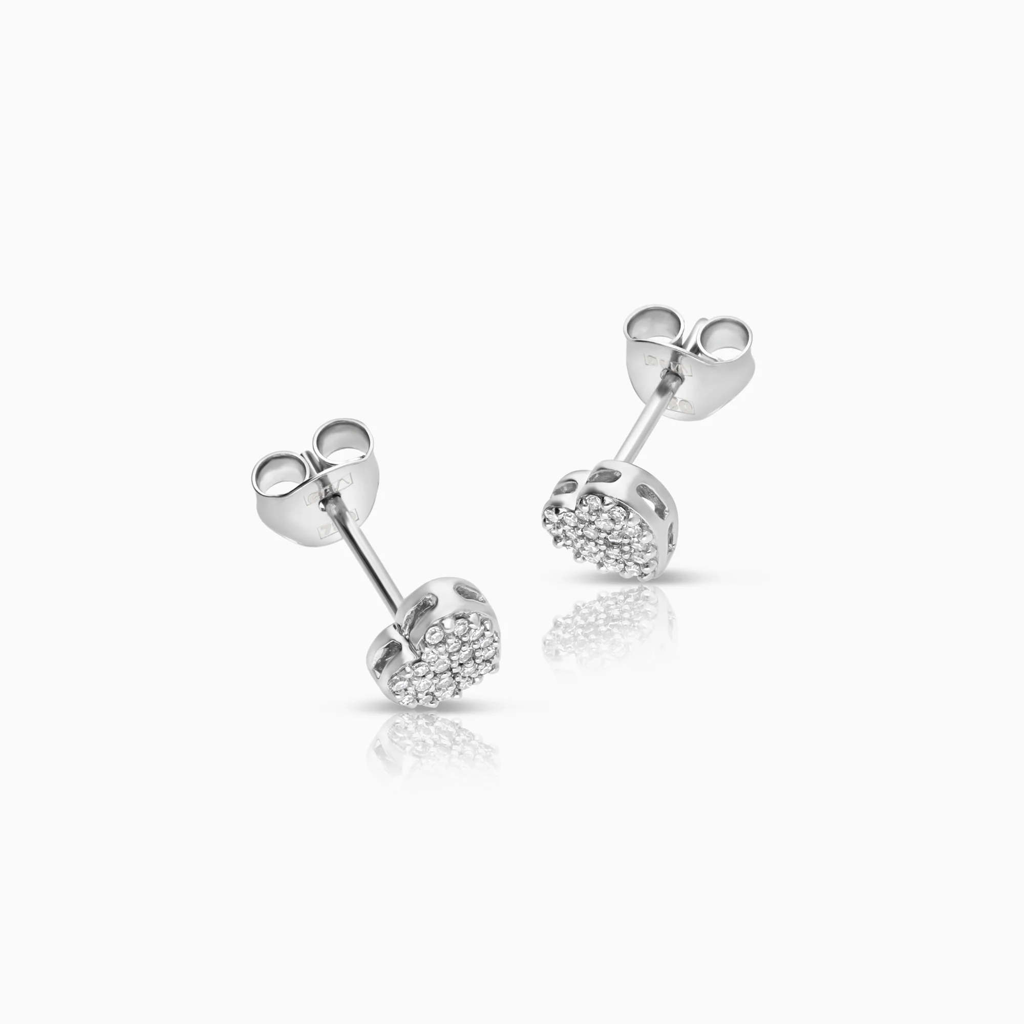 Diamond heart earrings 0.11ct 1.47g 18K gold - Image 2