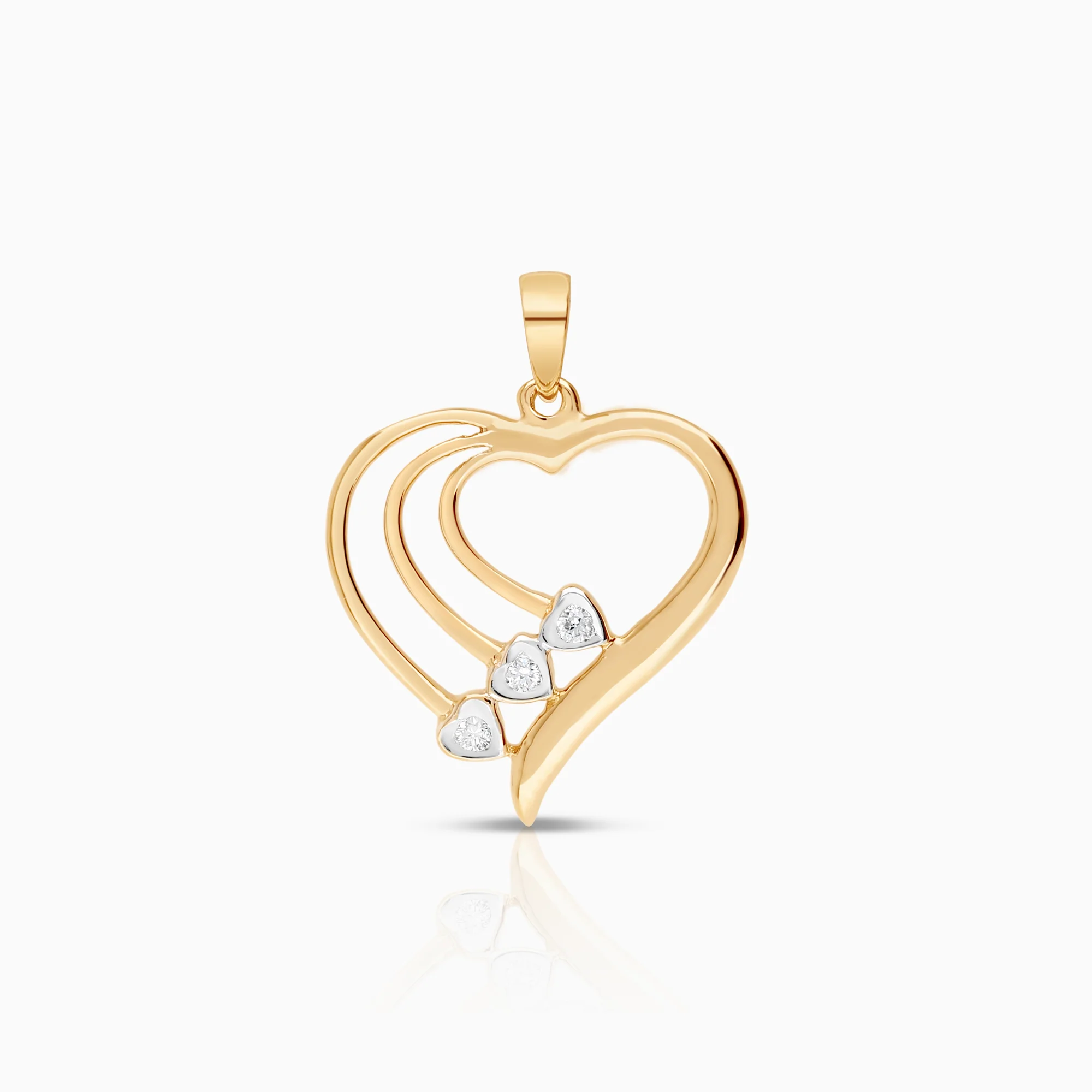 Heart pendant 0.03ct 18K gold