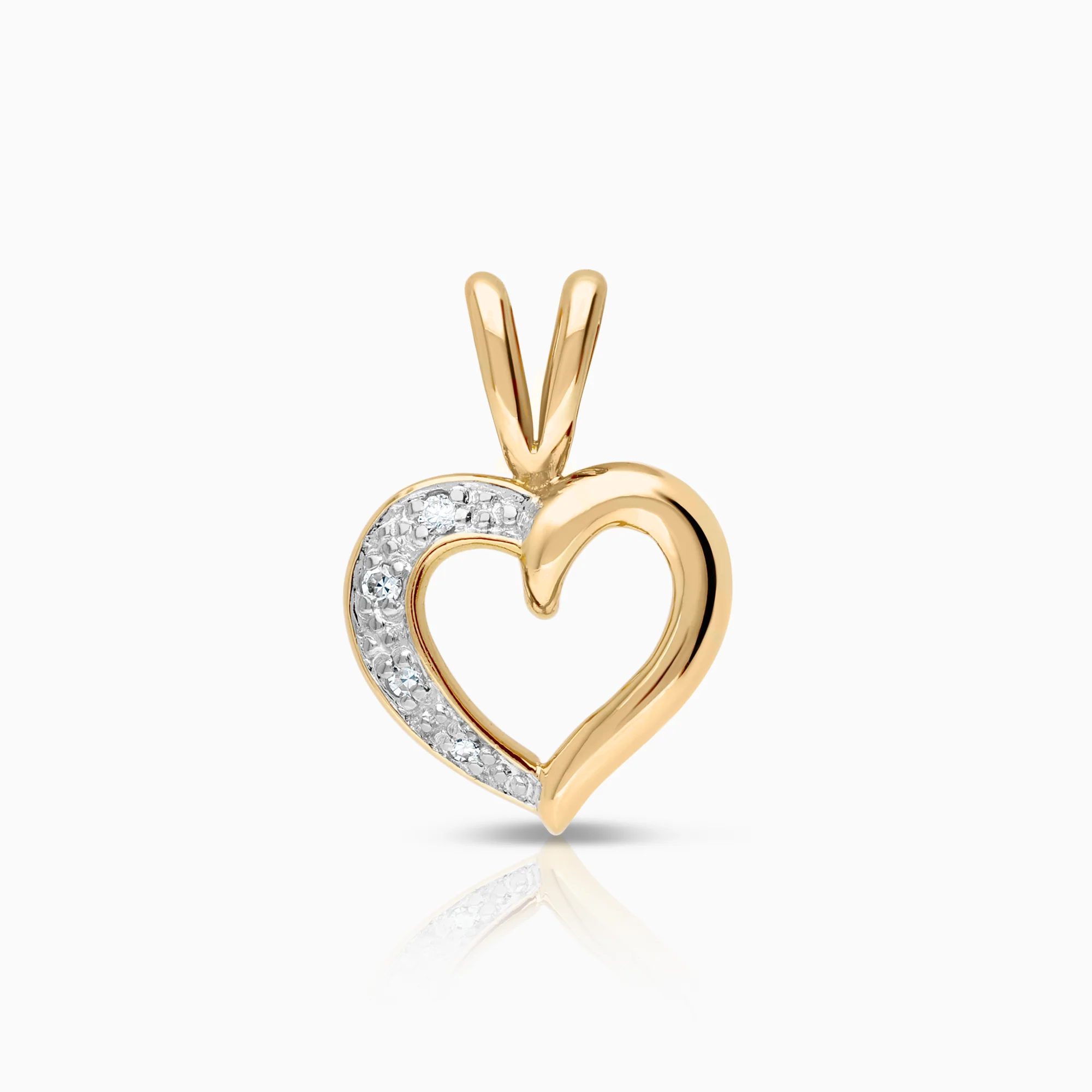 Heart pendant 0.03ct 18K gold