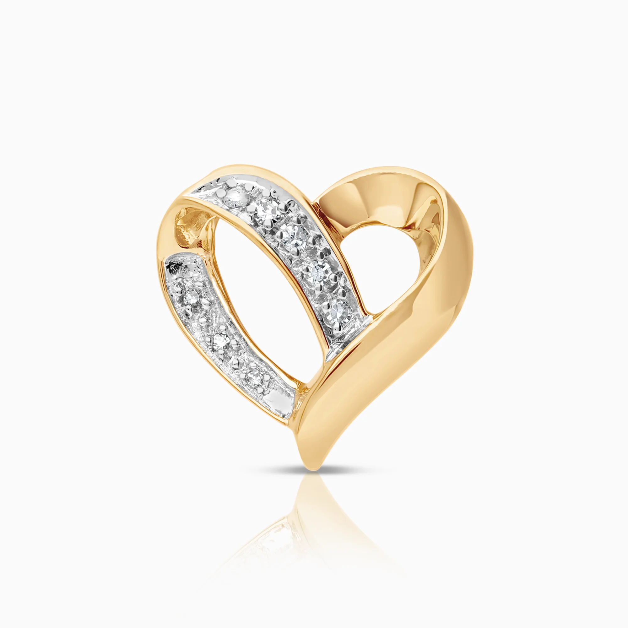 Heart pendant 0.06ct 18K gold