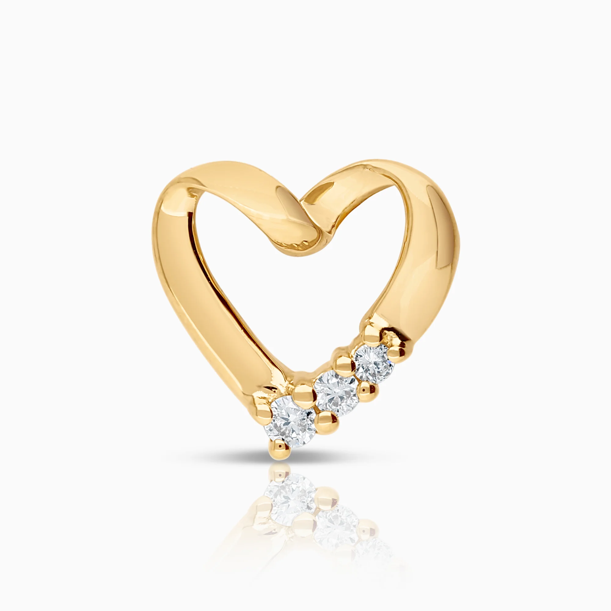 Heart pendant 0.06ct 18K gold