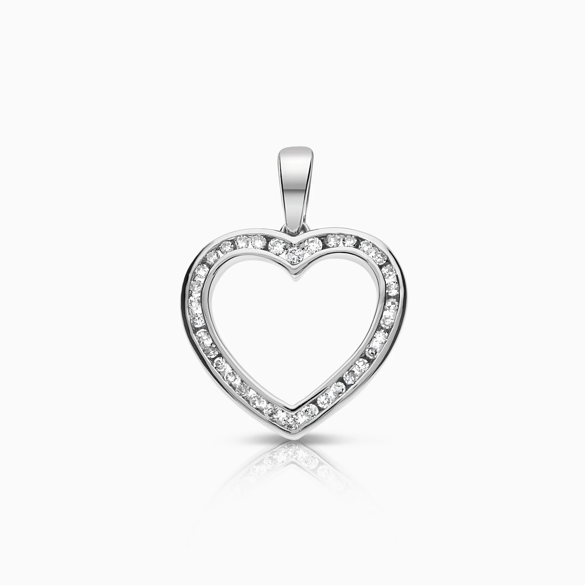 Heart pendant 0.17ct 18K white gold