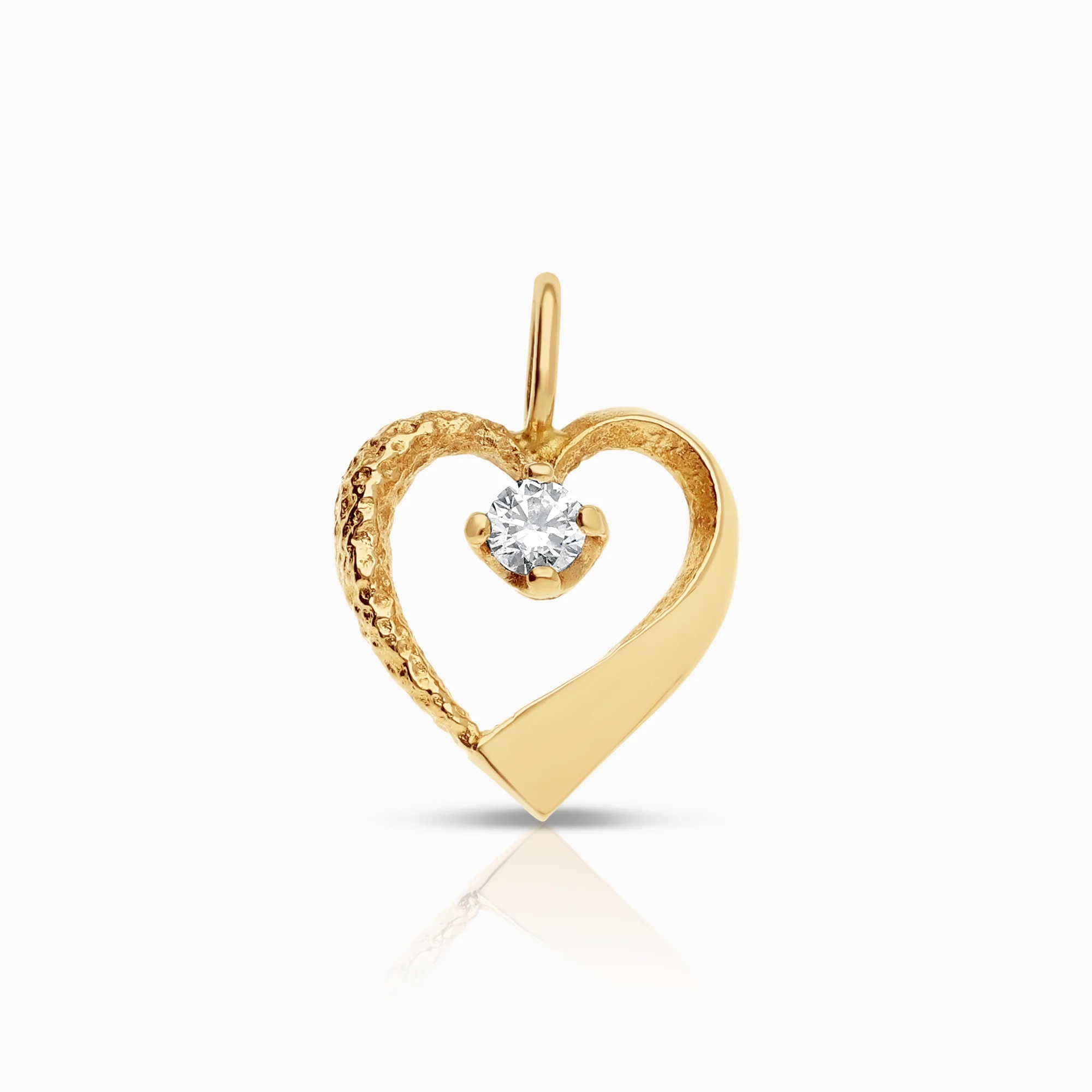 Heart pendant 0.83g 18K gold with cubic zirconia