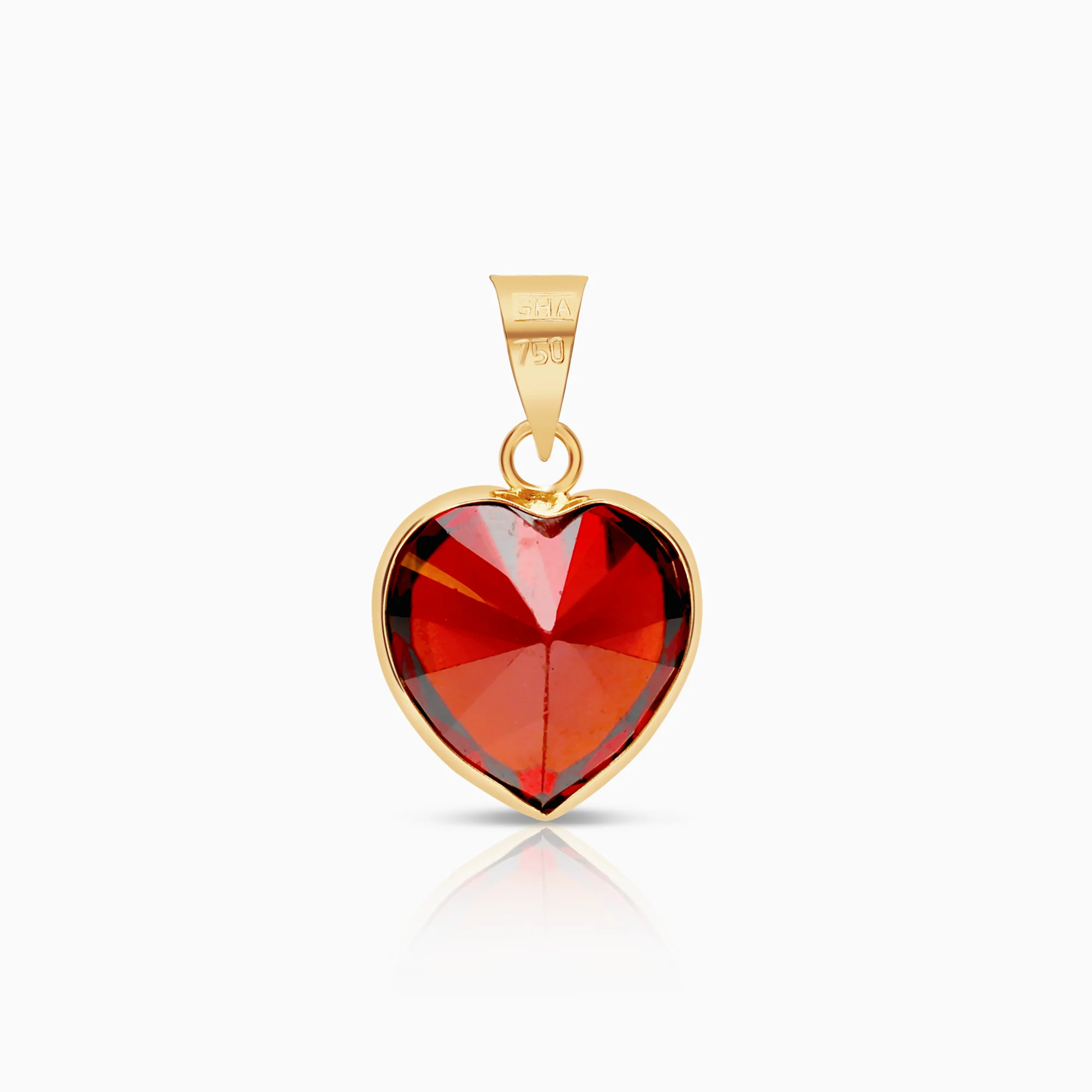 Heart pendant, 1.53g, 18K gold