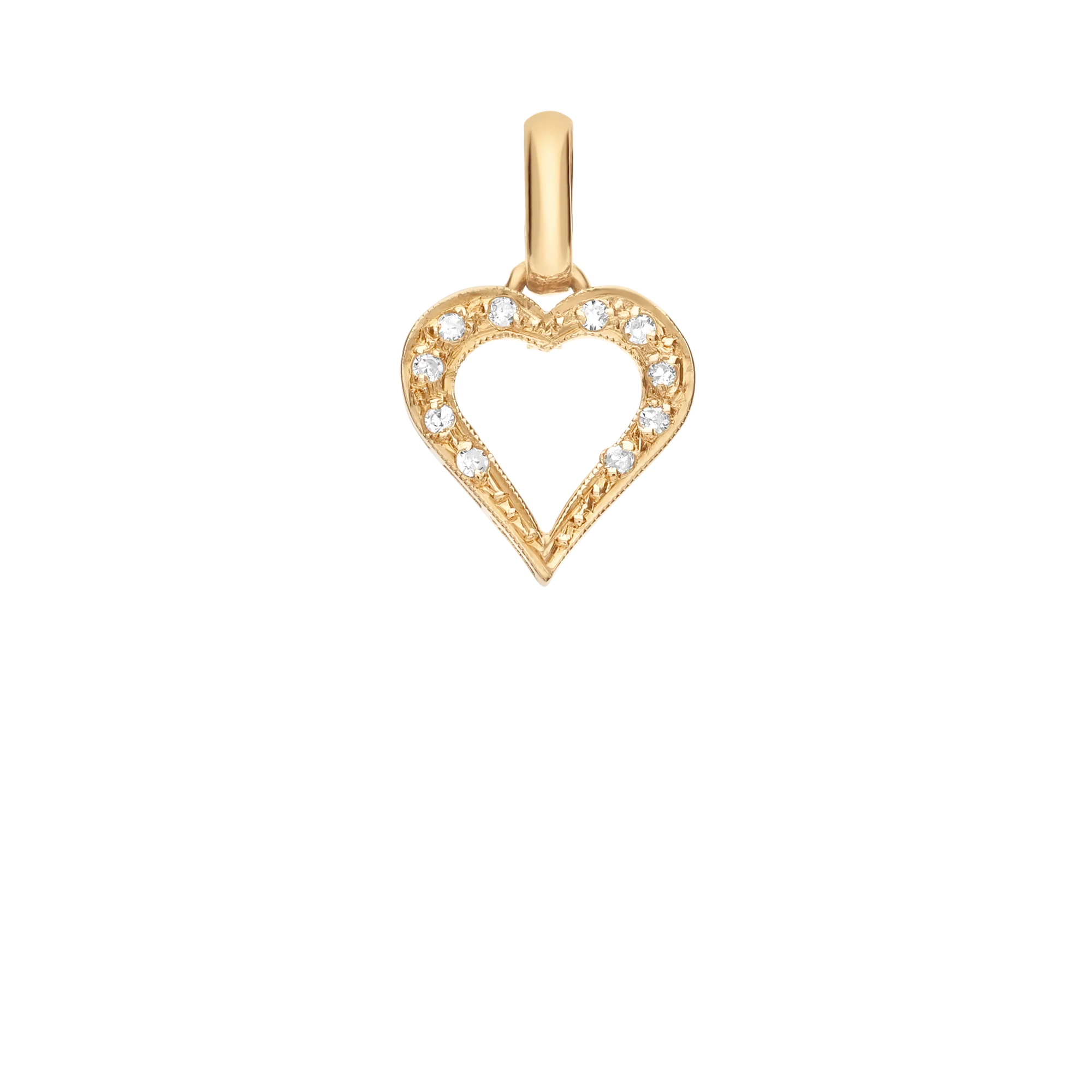 Heart pendant with diamonds 0.08ct 18K gold - Image 2