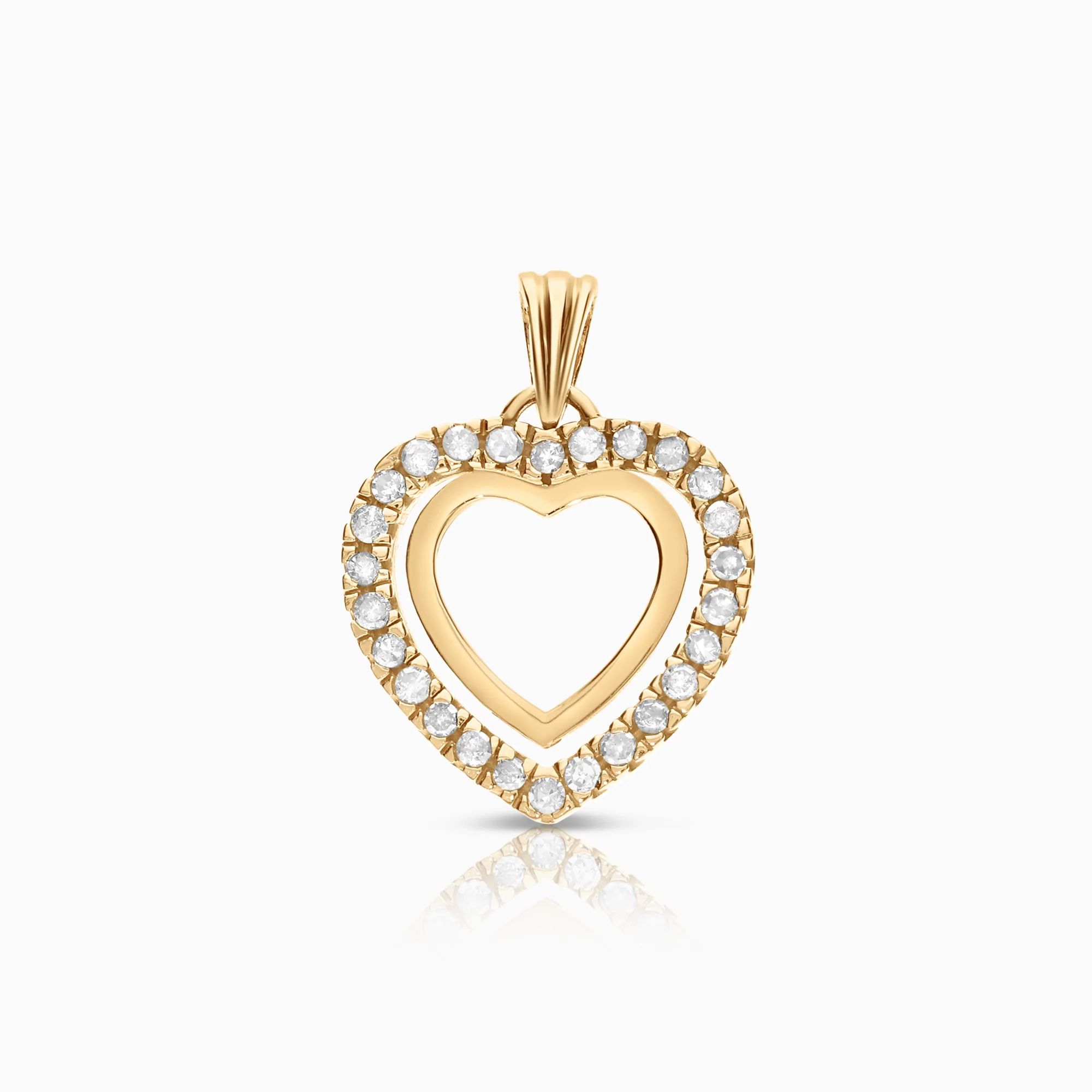 Heart pendant diamonds 0.25ct 18K gold
