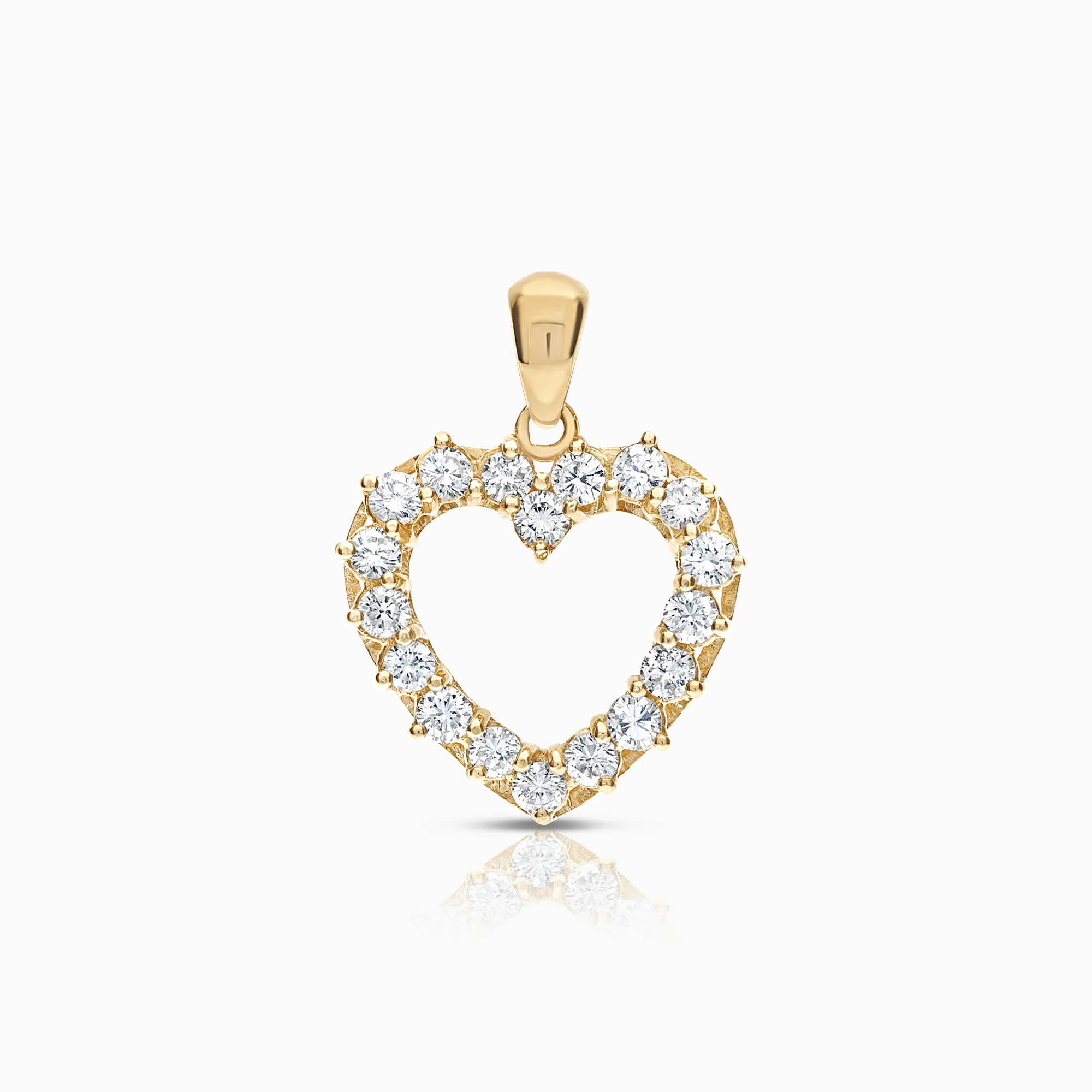 Heart pendant with diamonds 0.80ct 18K gold
