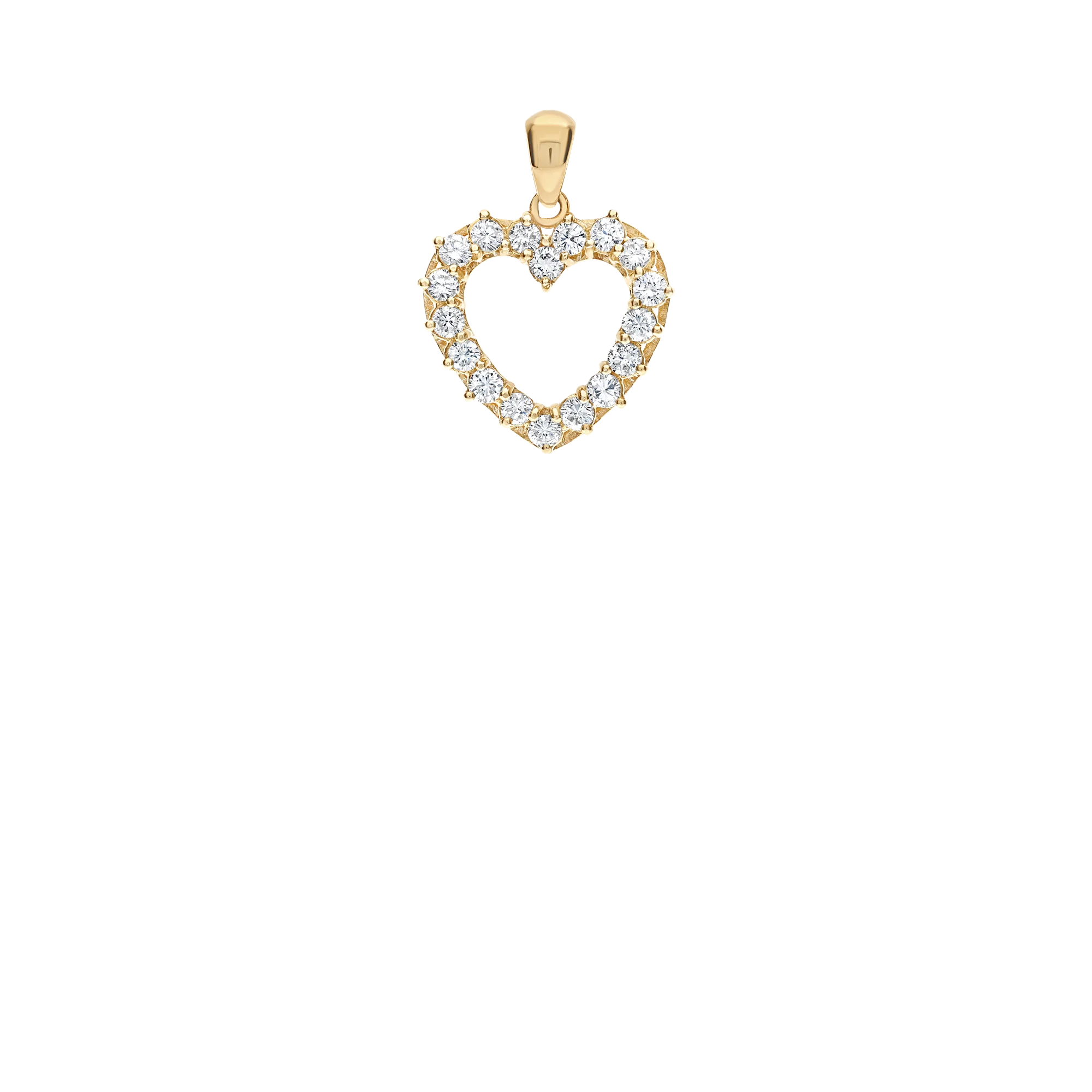 Heart pendant with diamonds 0.80ct 18K gold - Image 2