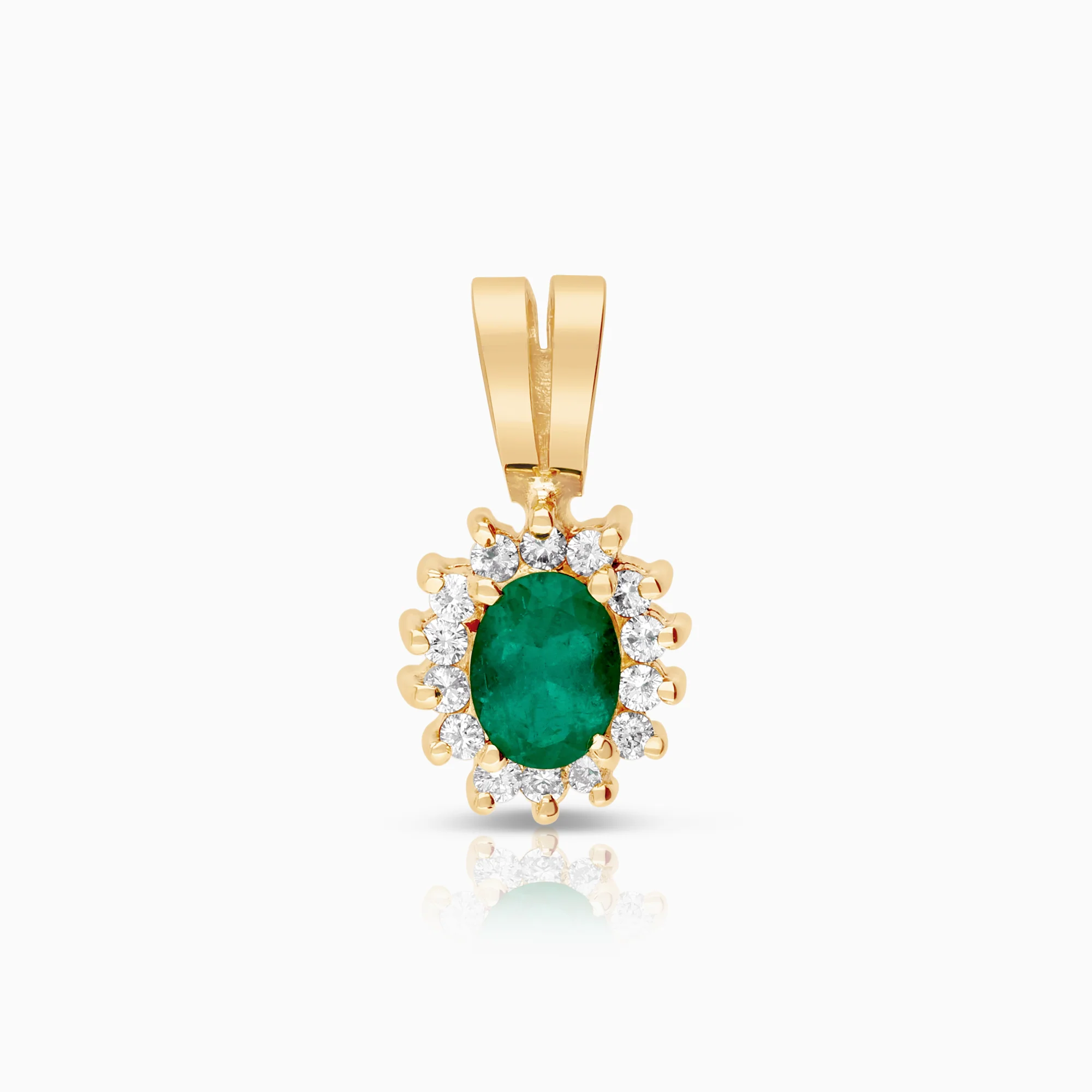 Carmosé pendant diamonds and emerald 0.16ct 18K gold