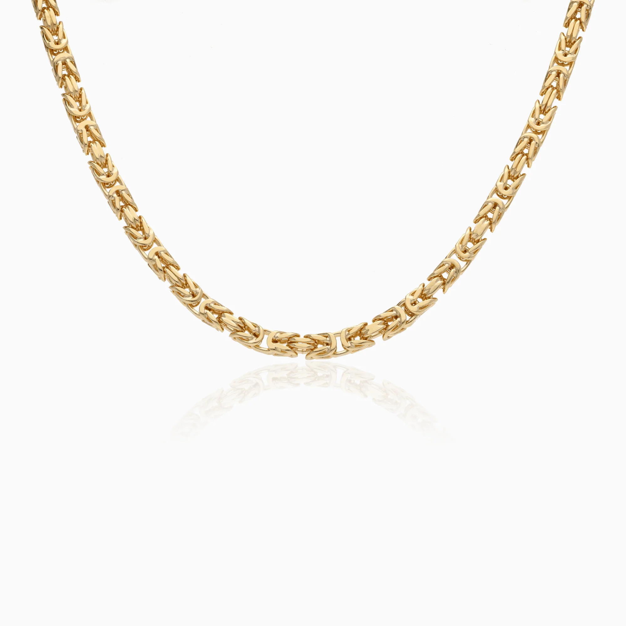 Byzantine link chain necklace 77.55g 18K gold