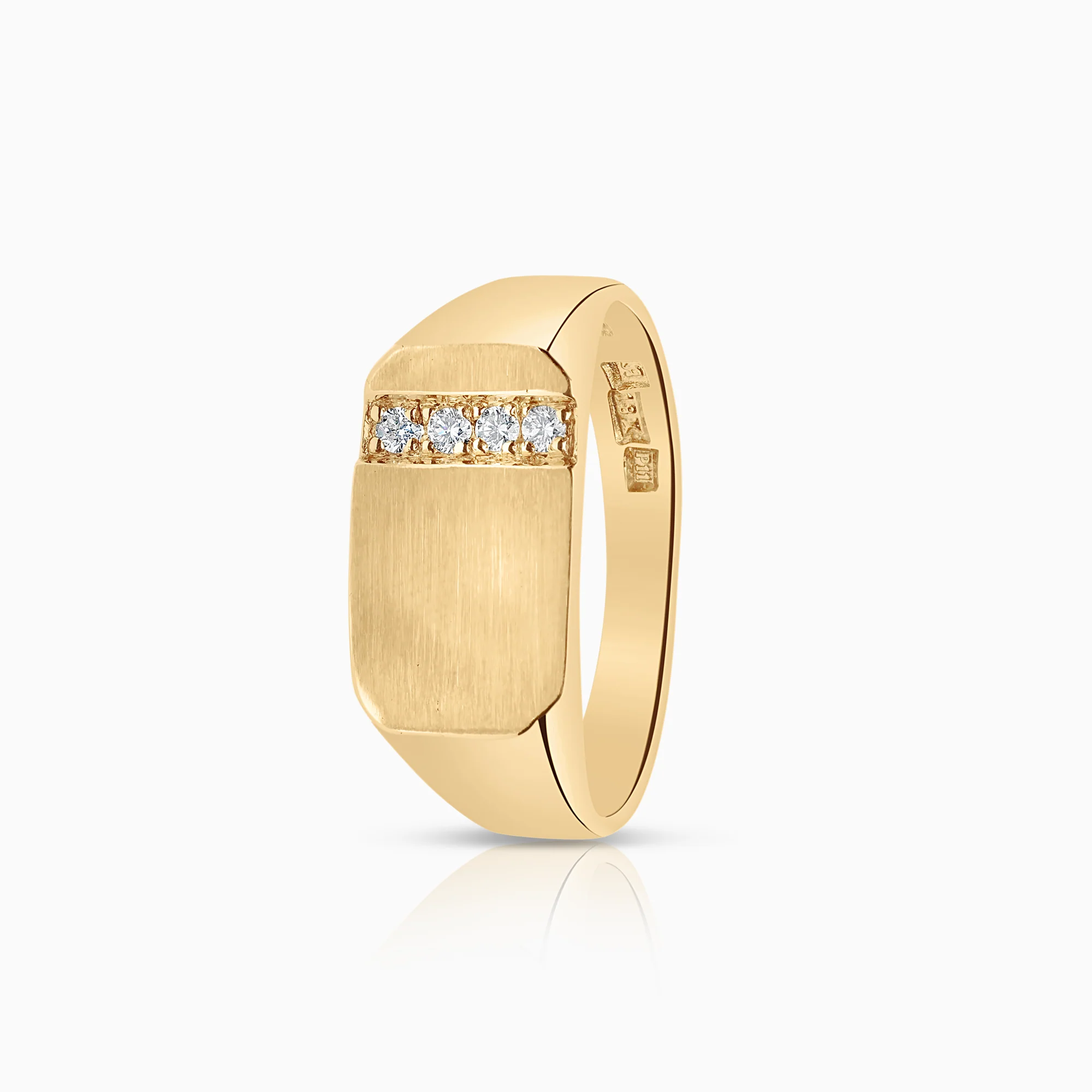 Signet ring 0.08ct 18K gold