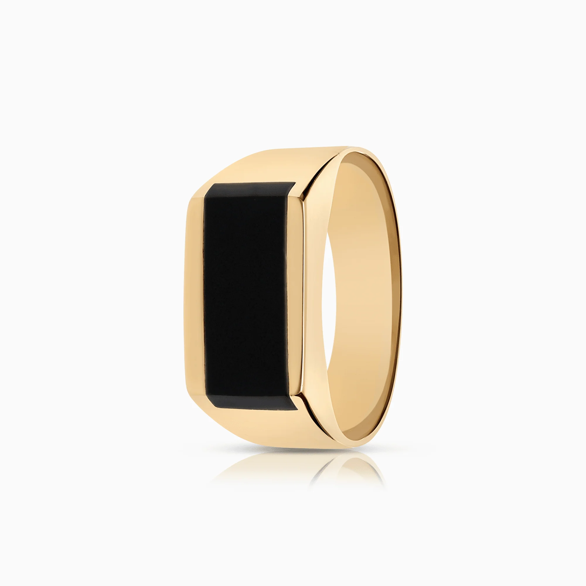 Signet ring with black onyx 5.55g 18K gold