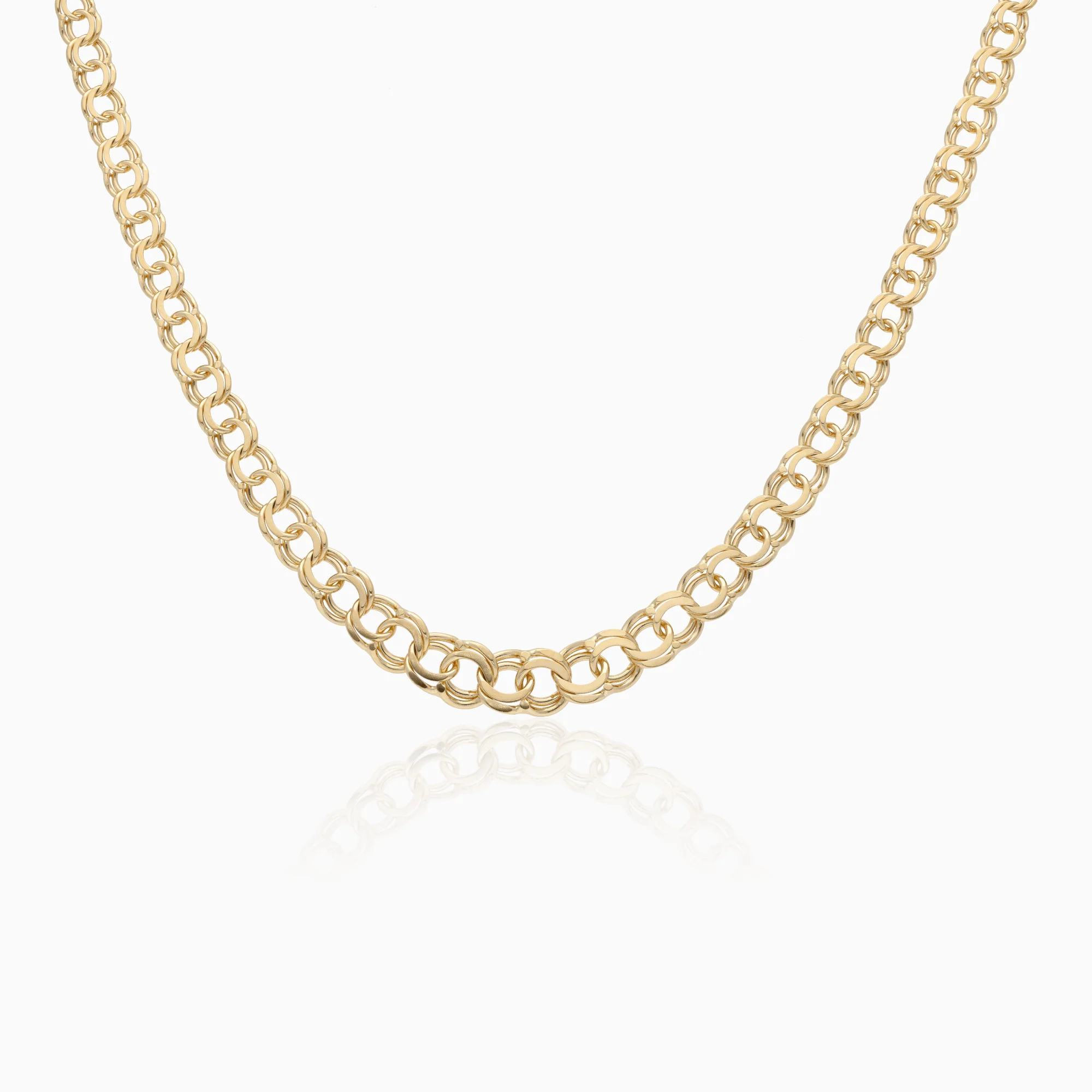 Classic graduated Bismarck necklace 17.5g 18K gold
