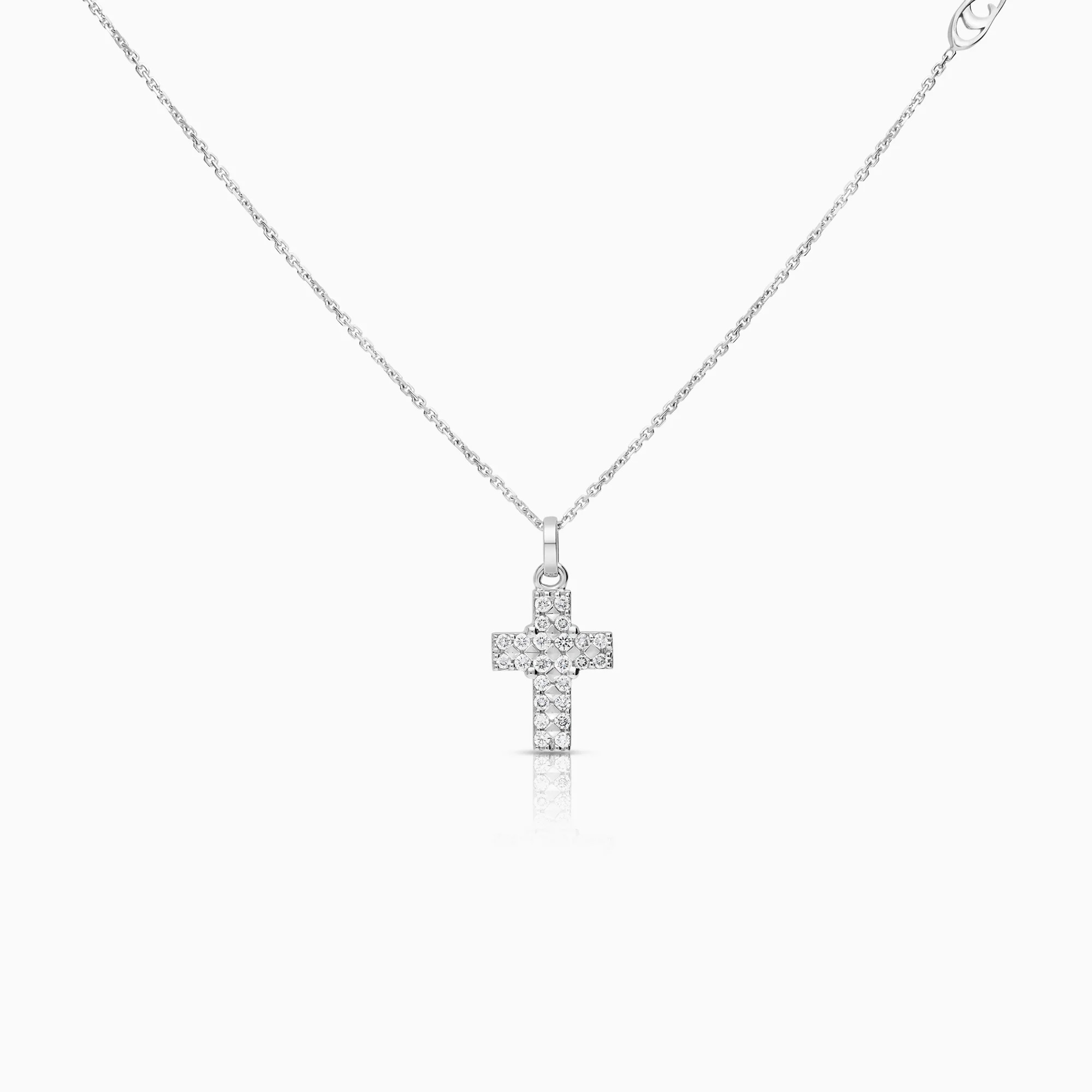 Necklace with cross pendant from Chimento 0.26ct 18K white gold