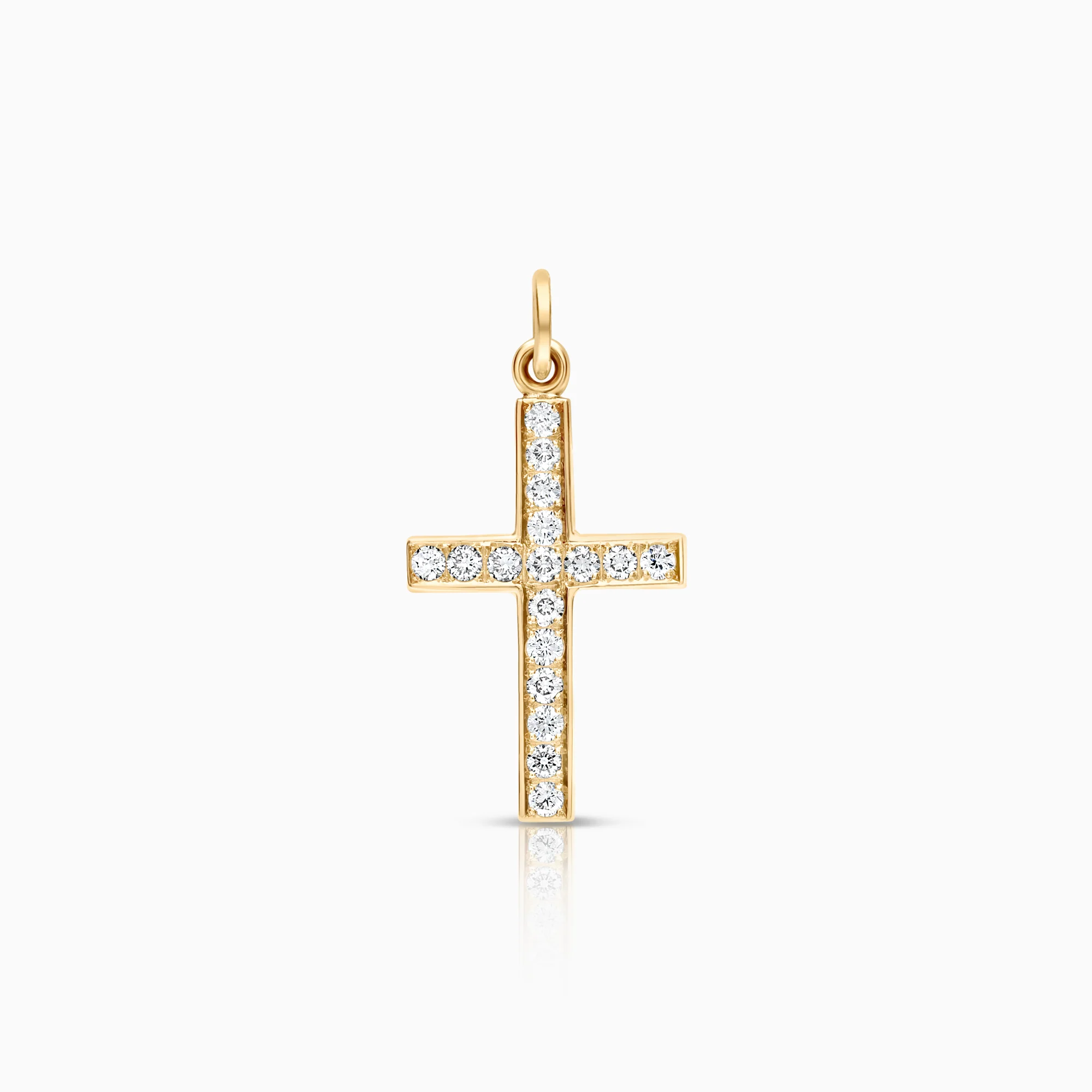Cross pendant 0.34ct 18K gold