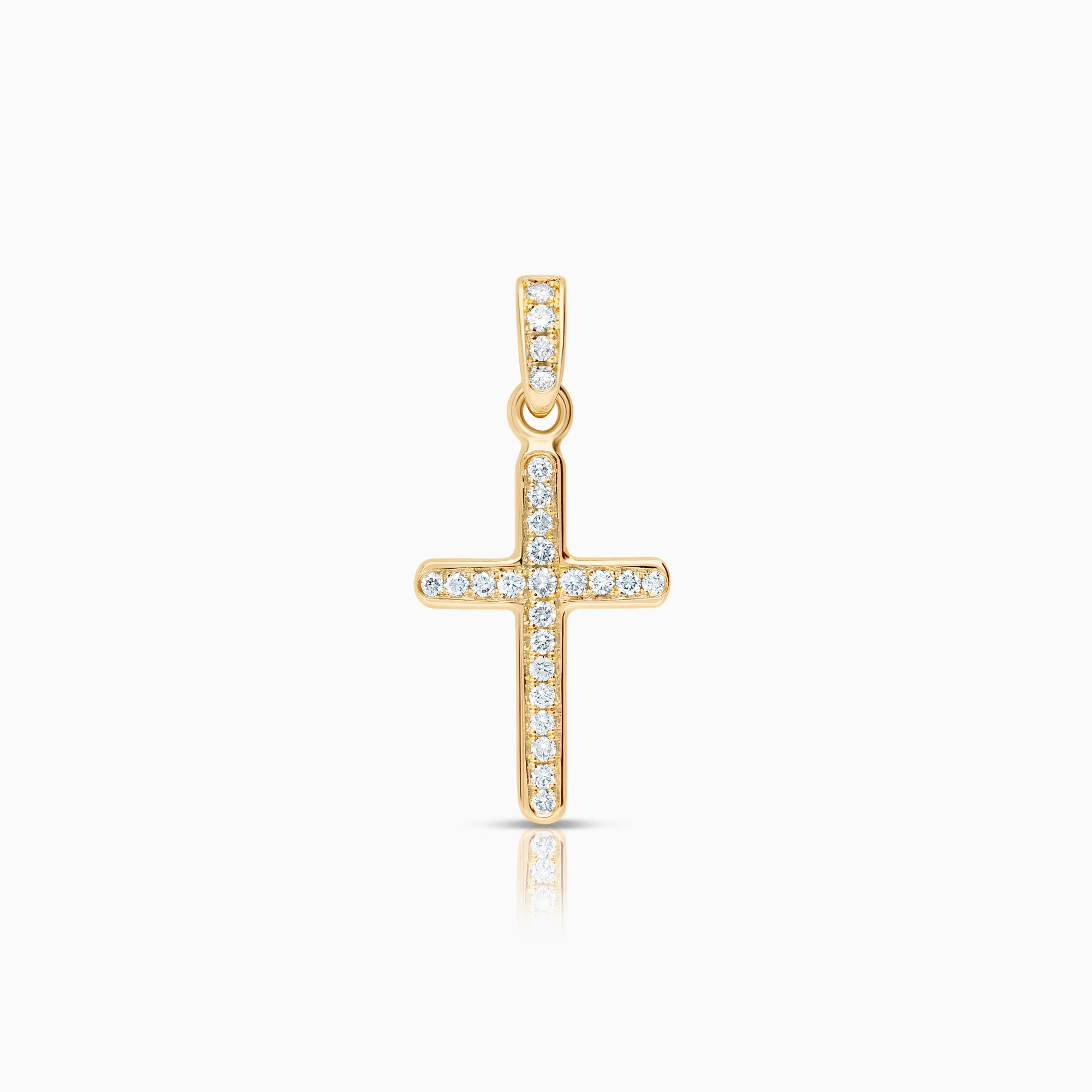 Cross pendant 0.37ct 18K gold