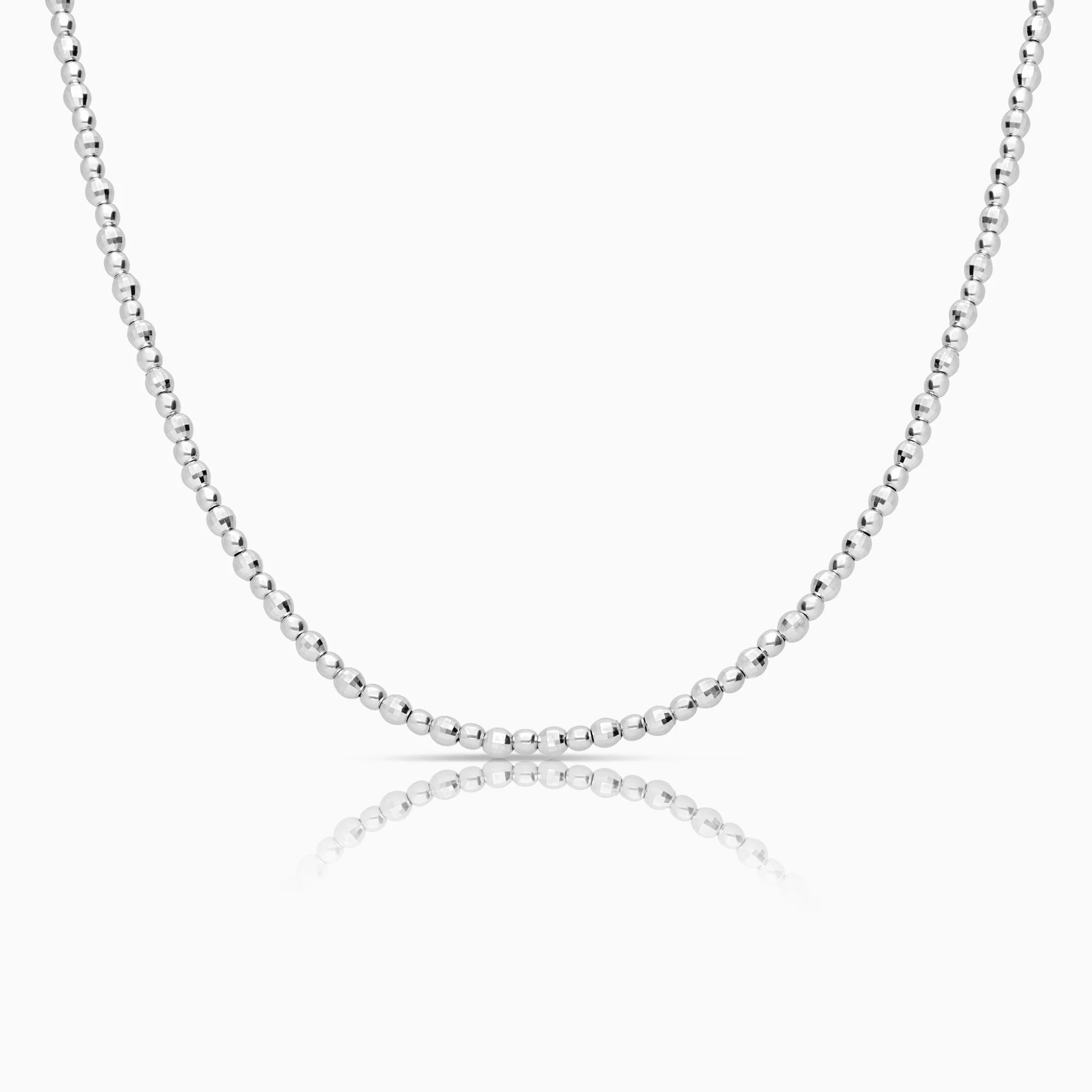 Bead chain 13.98g 18K white gold