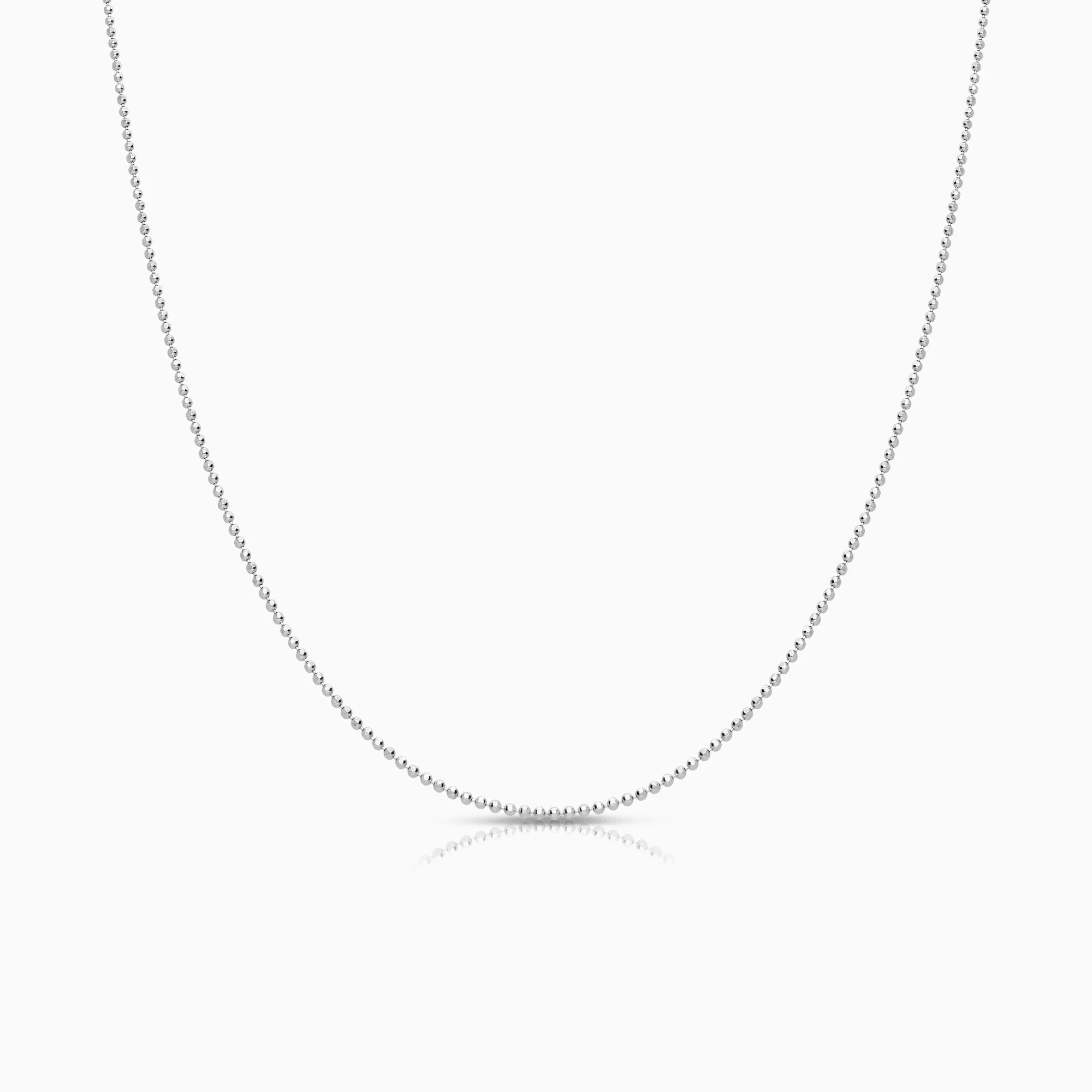 Ball link chain 42cm 18K white gold