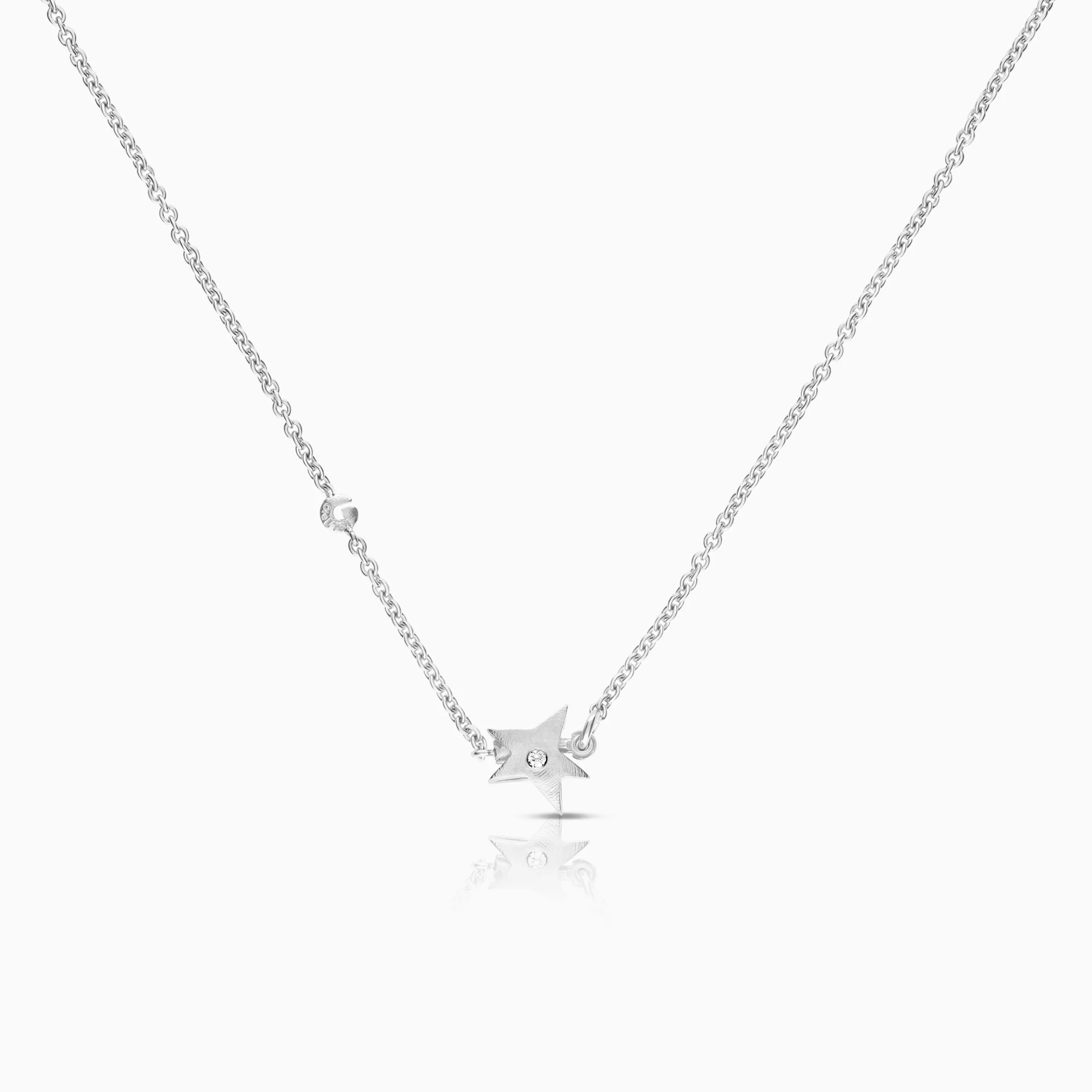 Ole Lynggaard diamond necklace 0.04ct 18K white gold