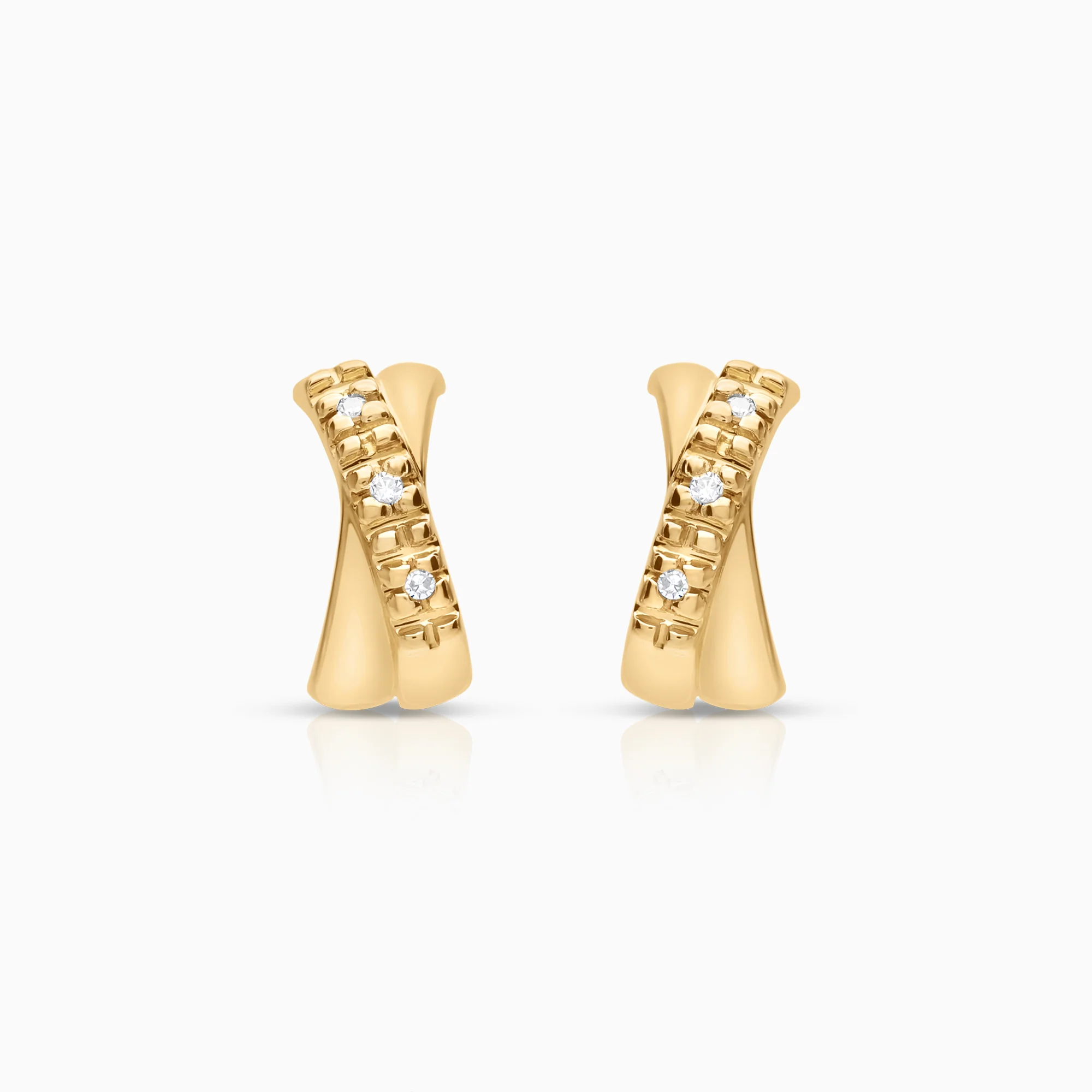 Gold earrings 0.03ct 1.62g 18K gold