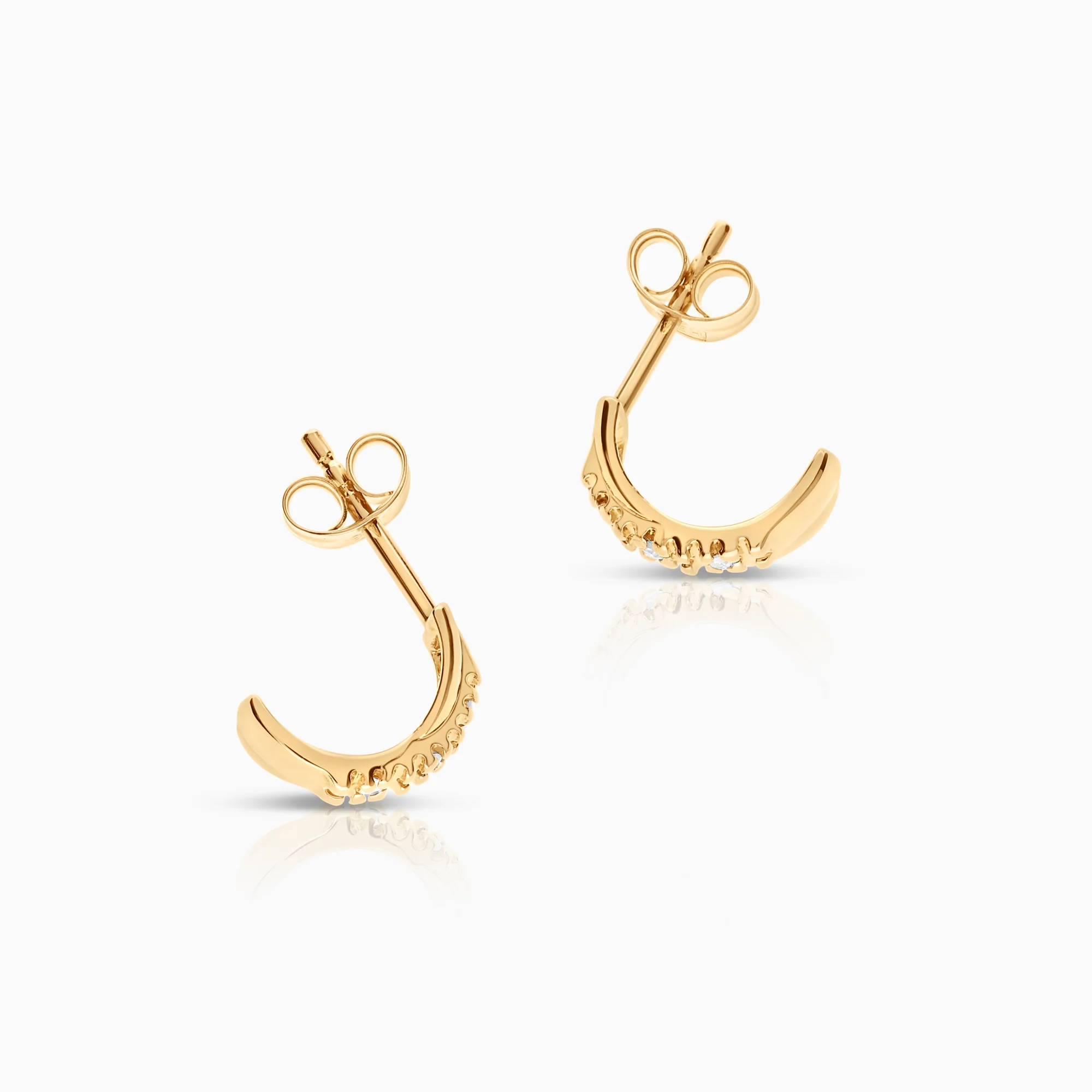 Gold earrings 0.03ct 1.62g 18K gold - Image 2