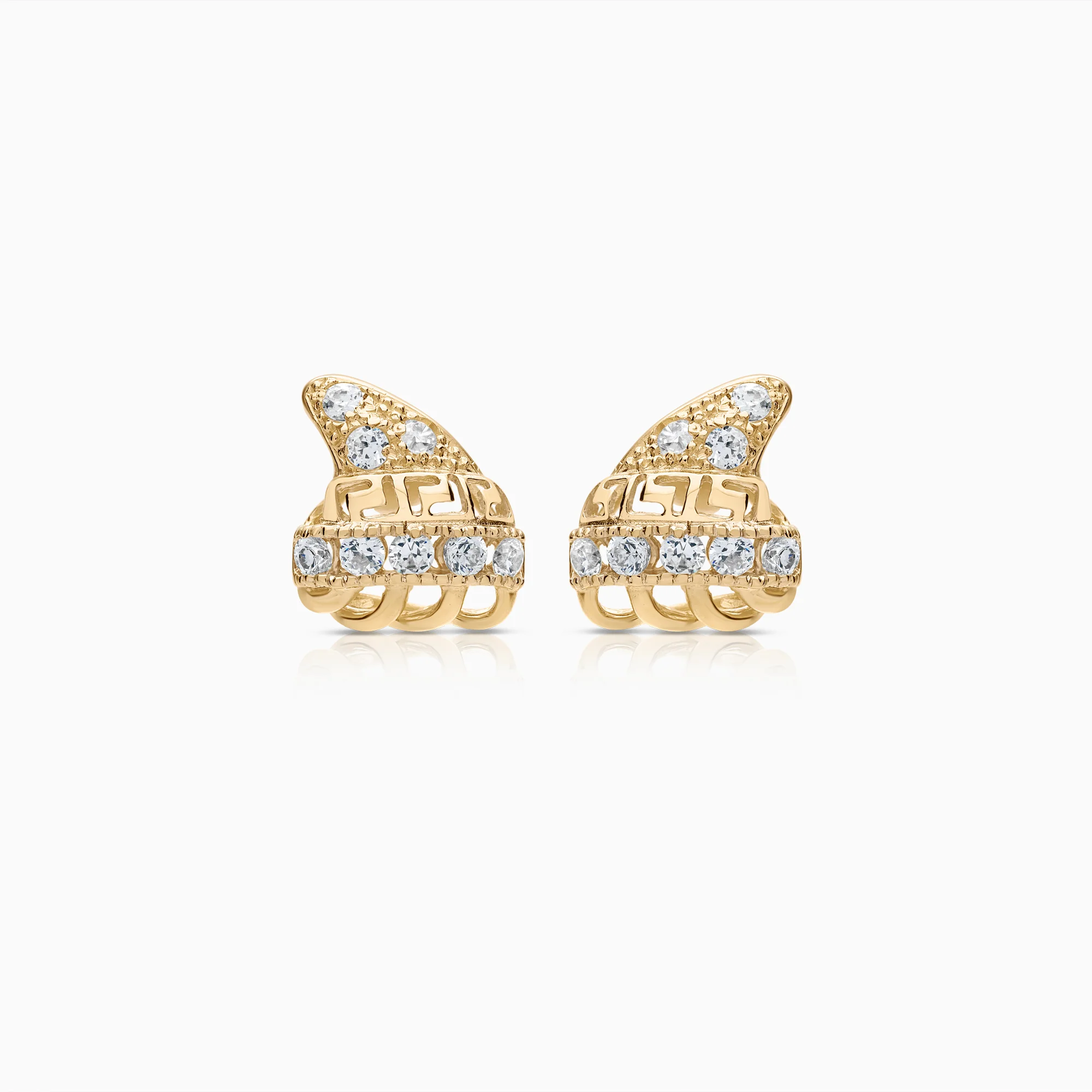Earring cubic zirconia 4.41g 18K gold