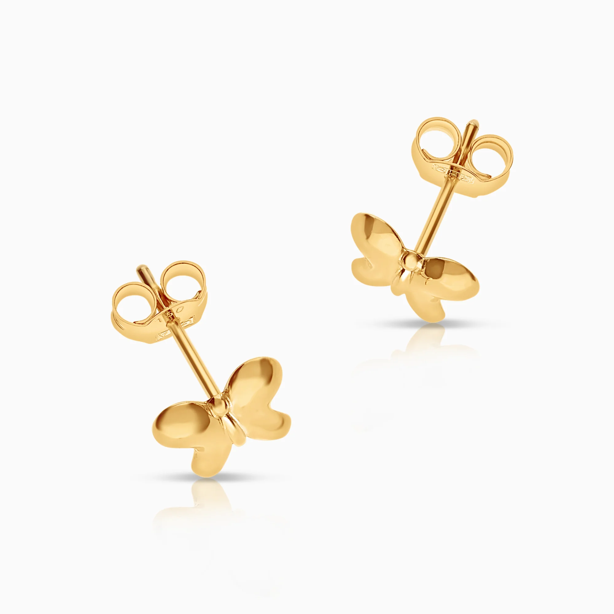 Gold earrings with butterflies 0.58g 18K gold - Image 2